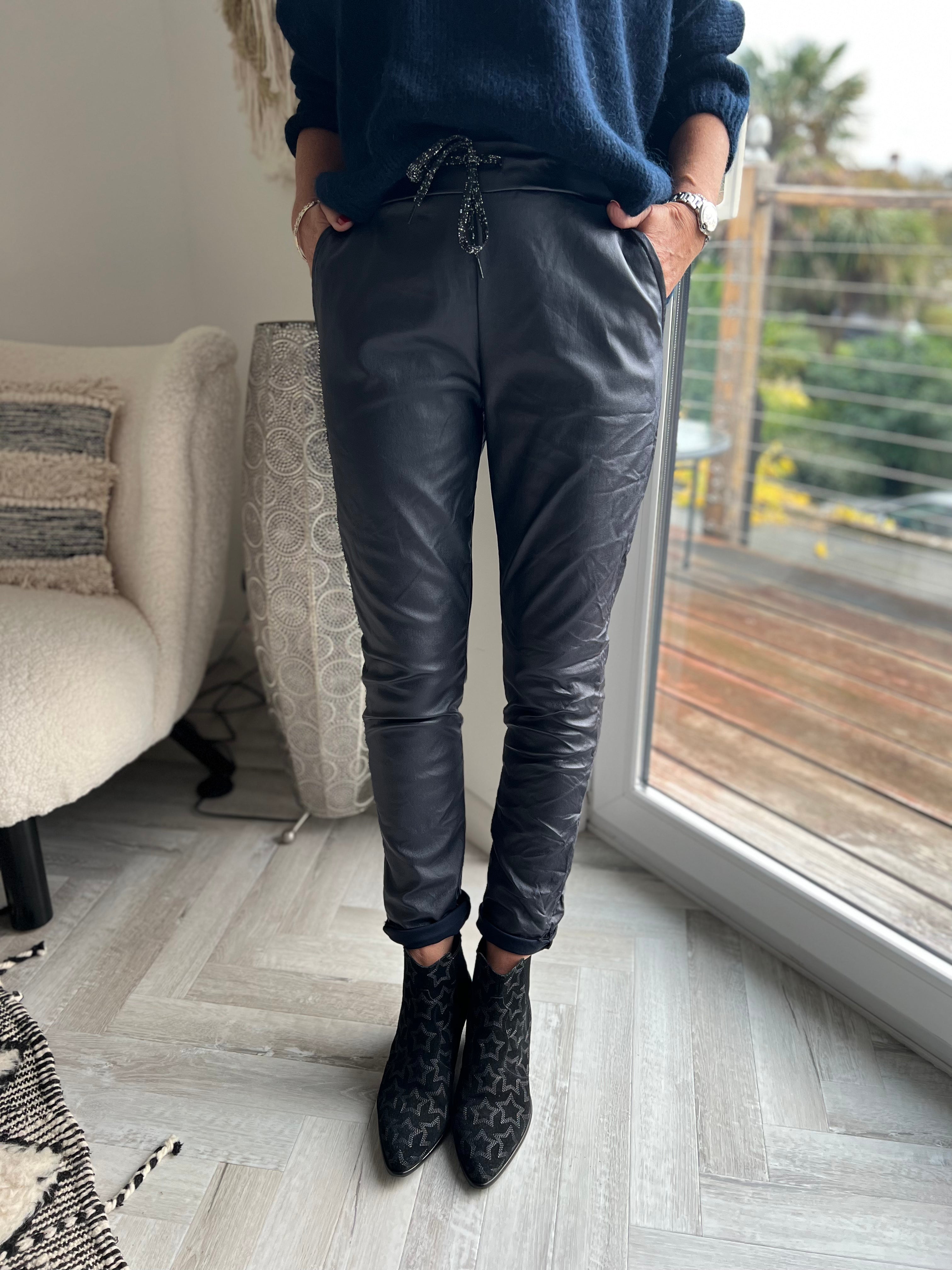 Super Stretch Joggers in Waxed Ink