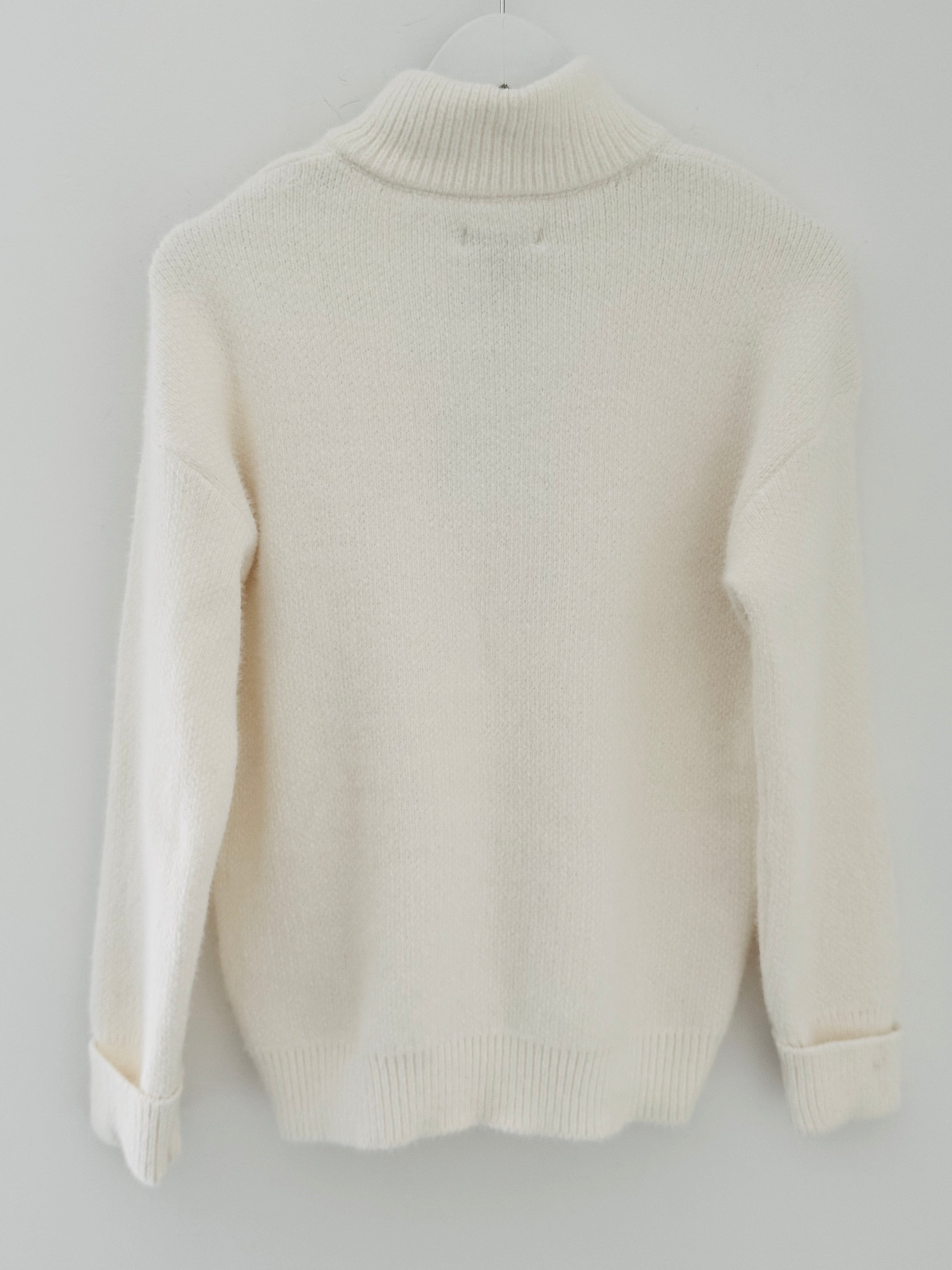 Softie Quarter Zip Knit in Ivory