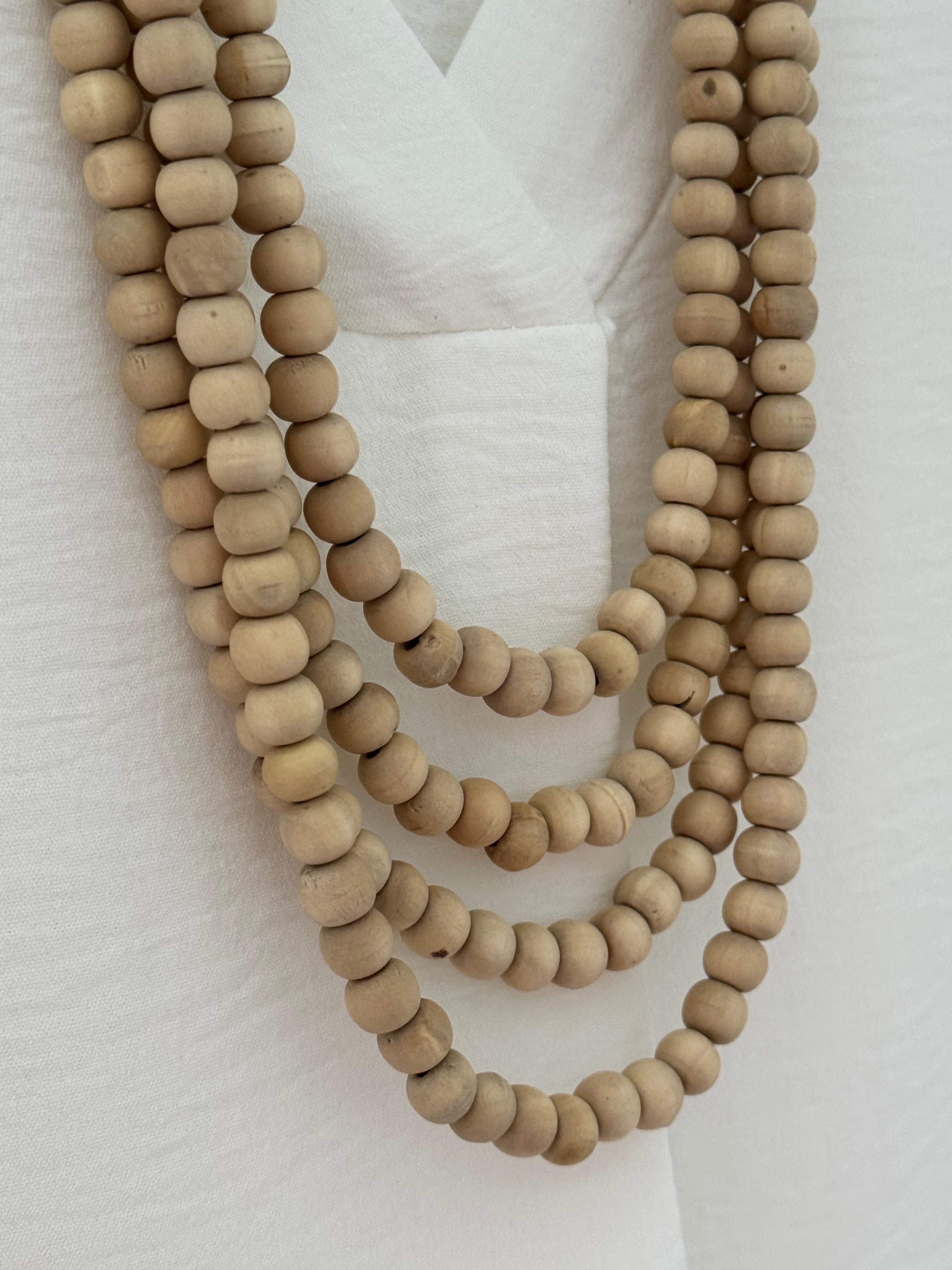 Layered Necklace in Natural Beads