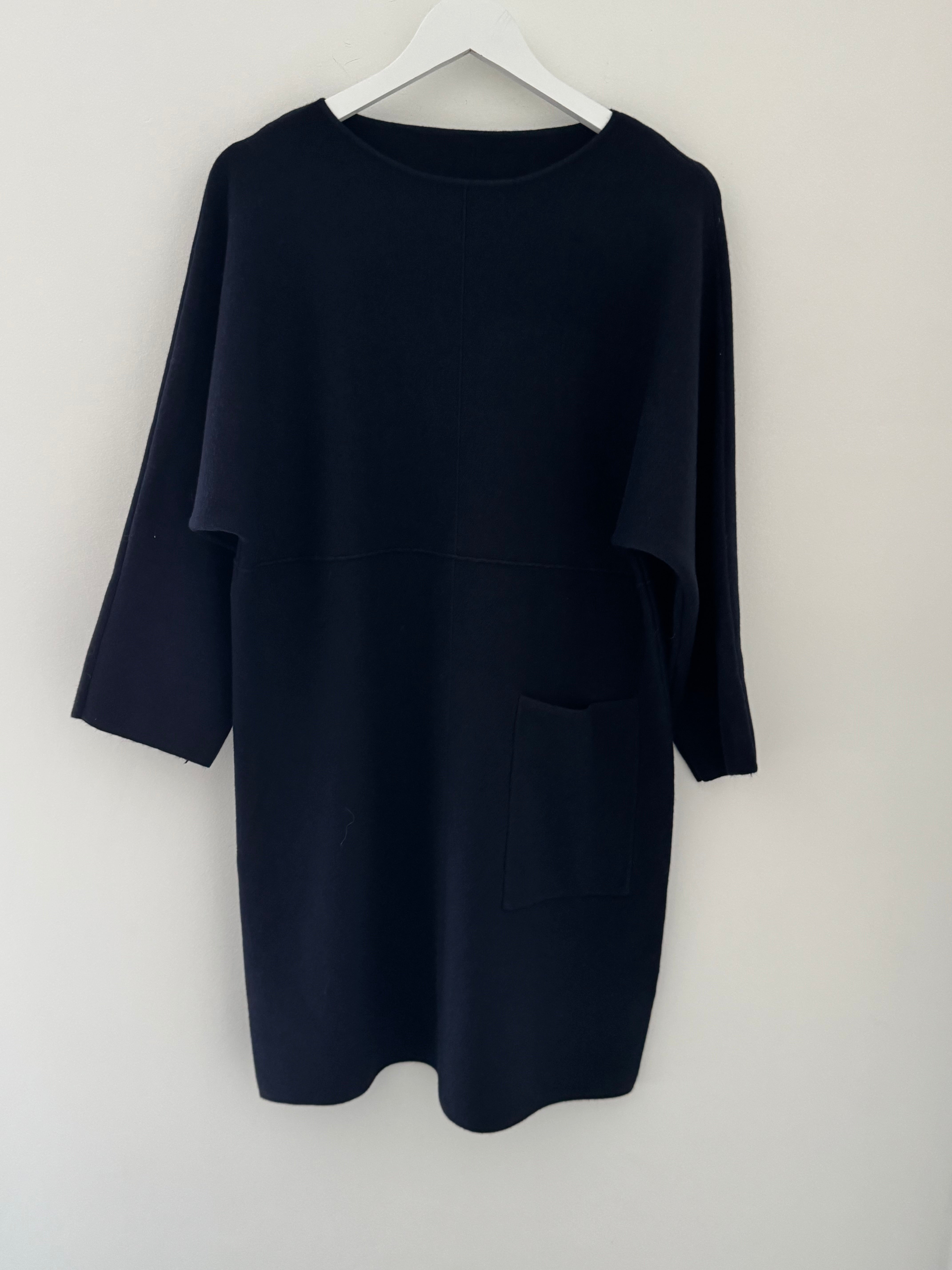 Luxe Knitted Pocket Dress in Ink