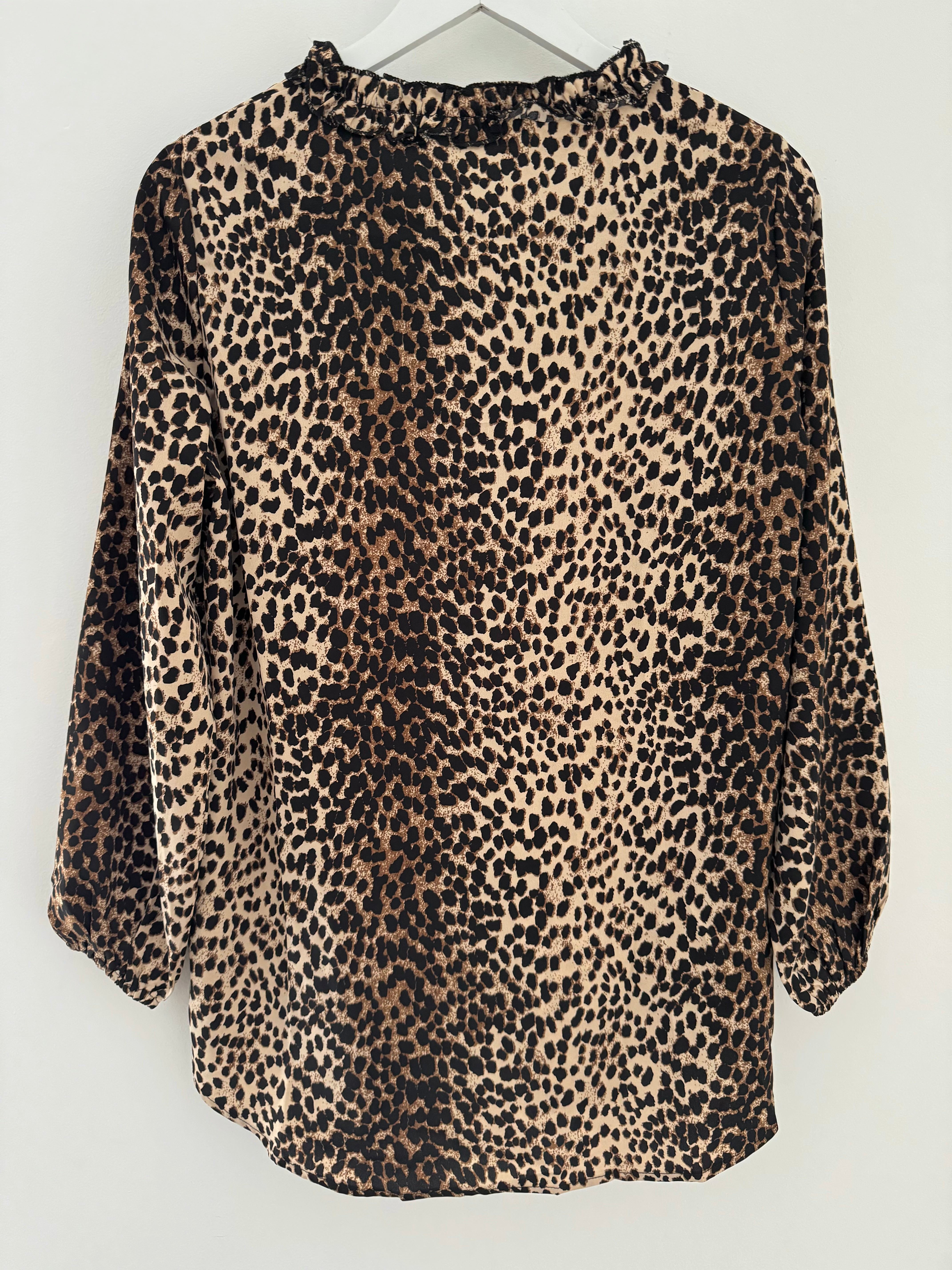 Luxe Silky Blouse in Leopard Print