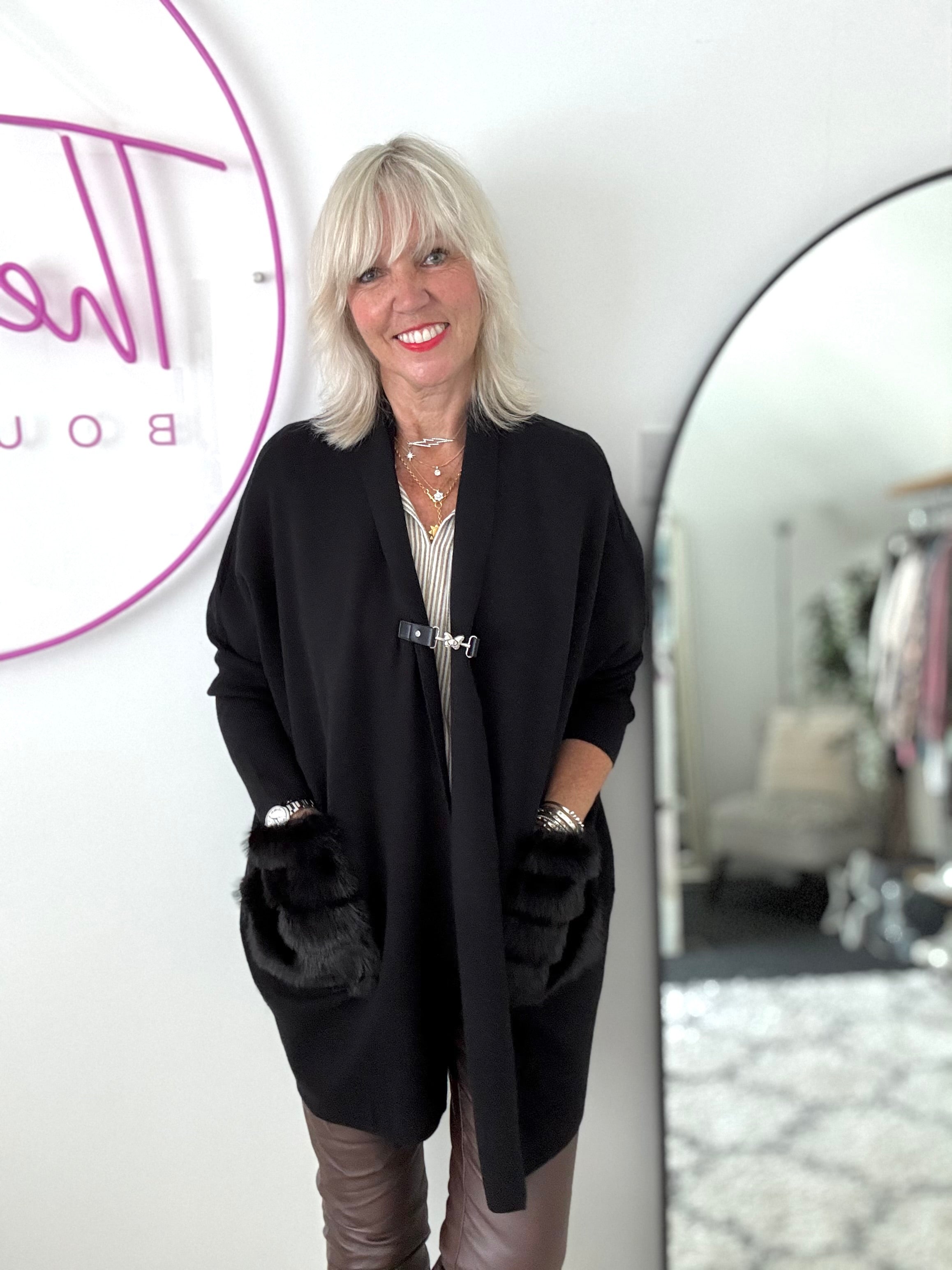 Cocoon Coatigan in Black