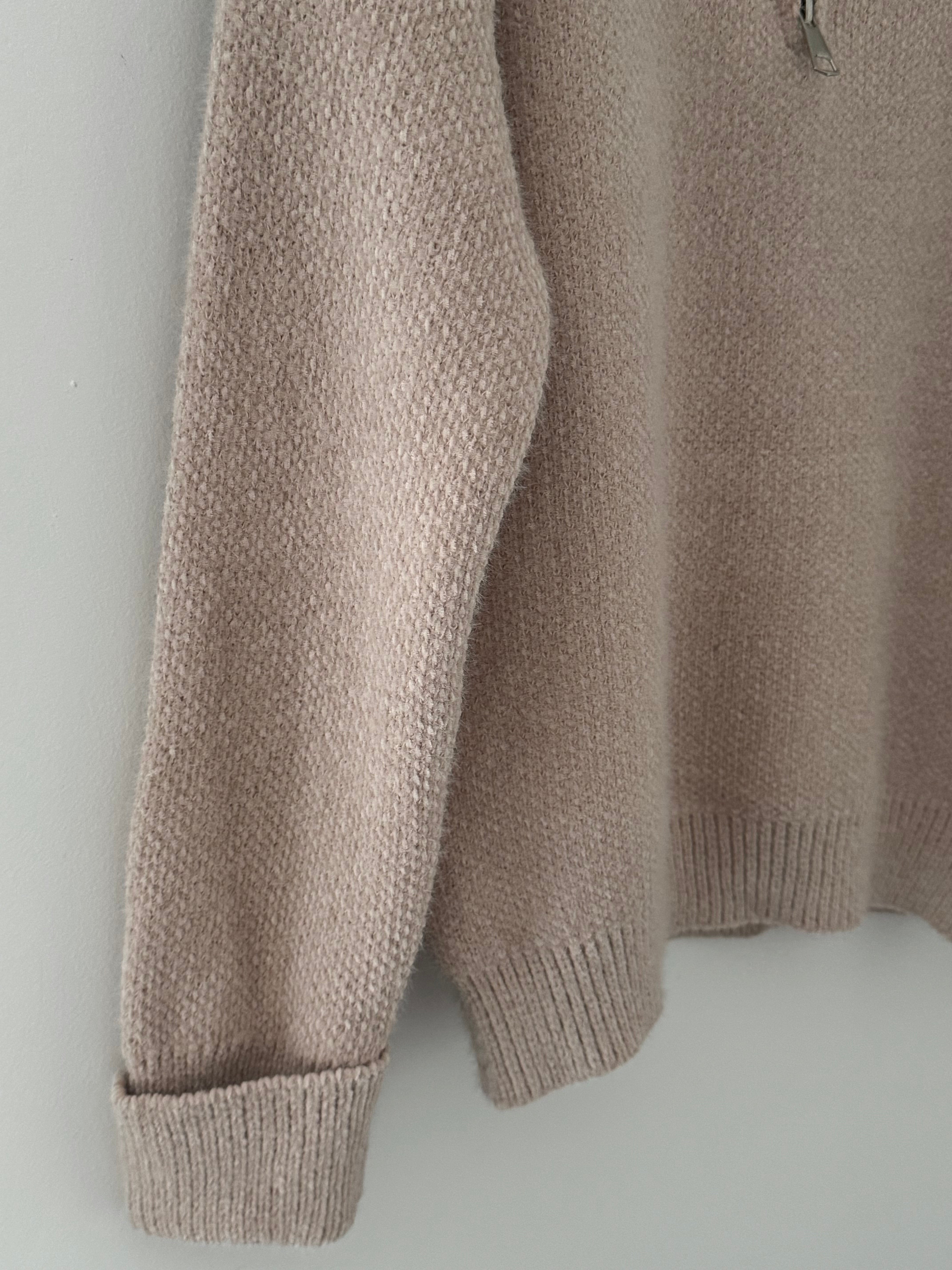 Softie Quarter Zip Knit in Stone
