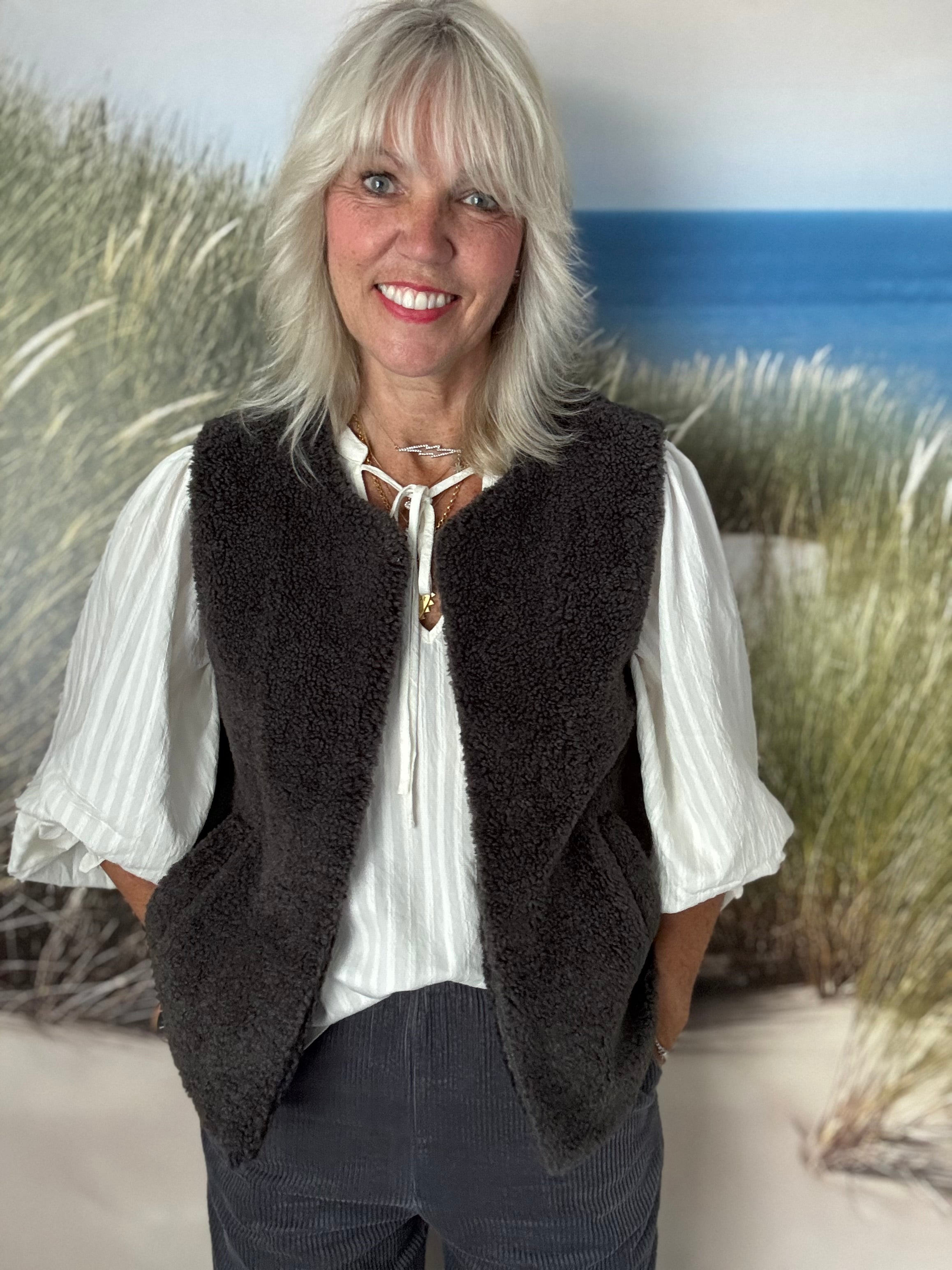 Luxe Silky Blouse in Vanilla