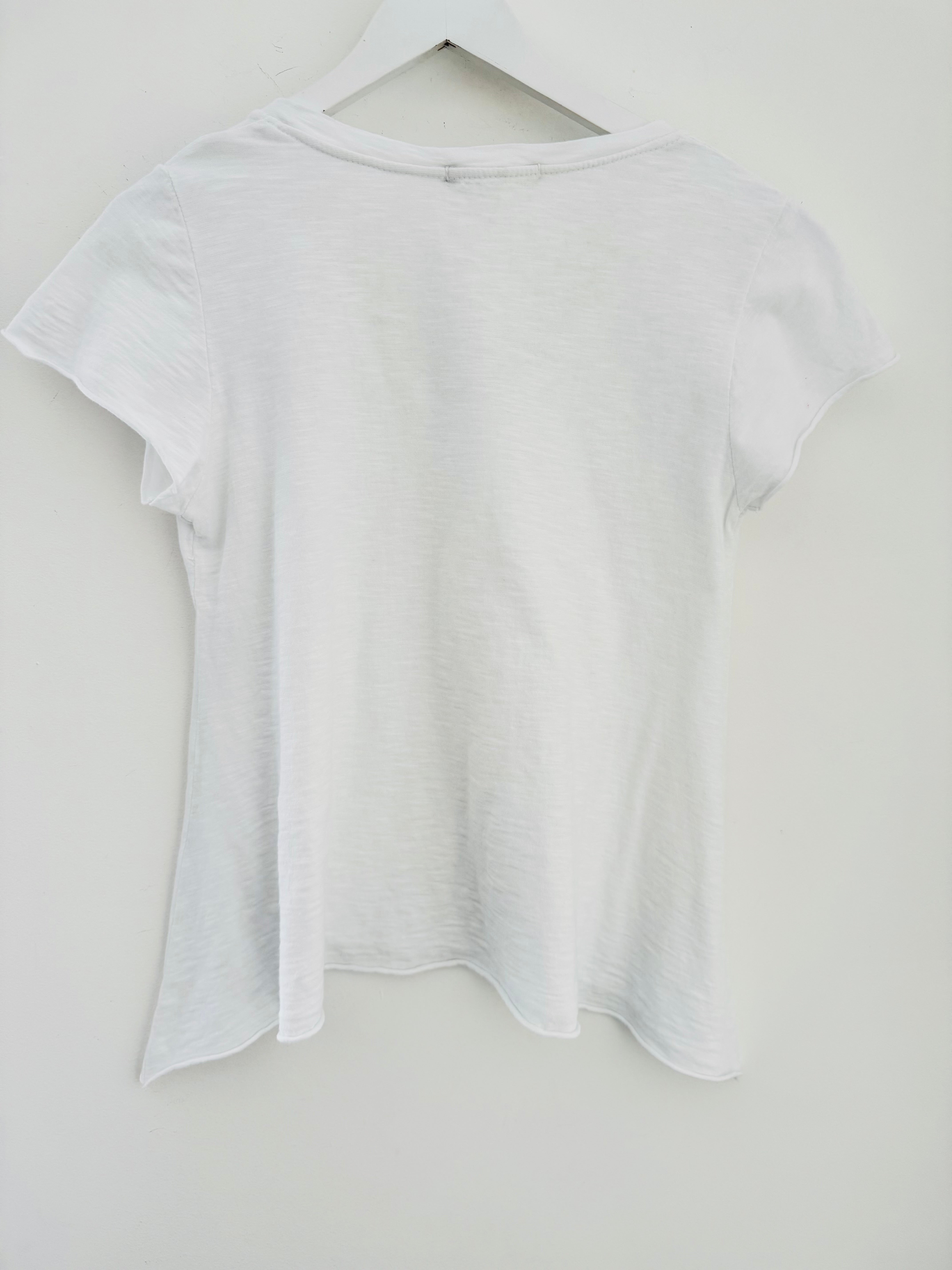 Luxe V Neck Tee in White