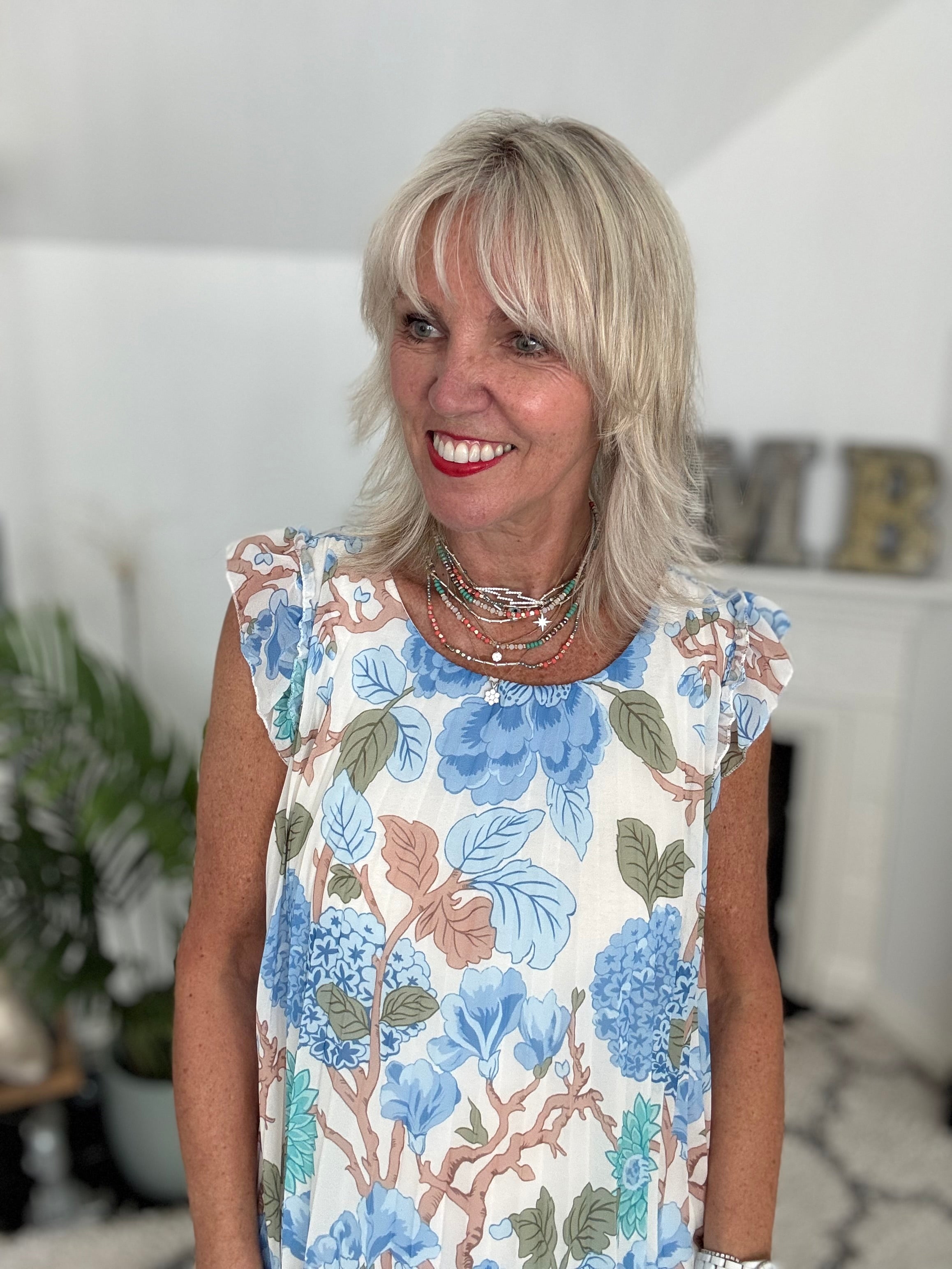 Easy Dress in Blue & Aqua