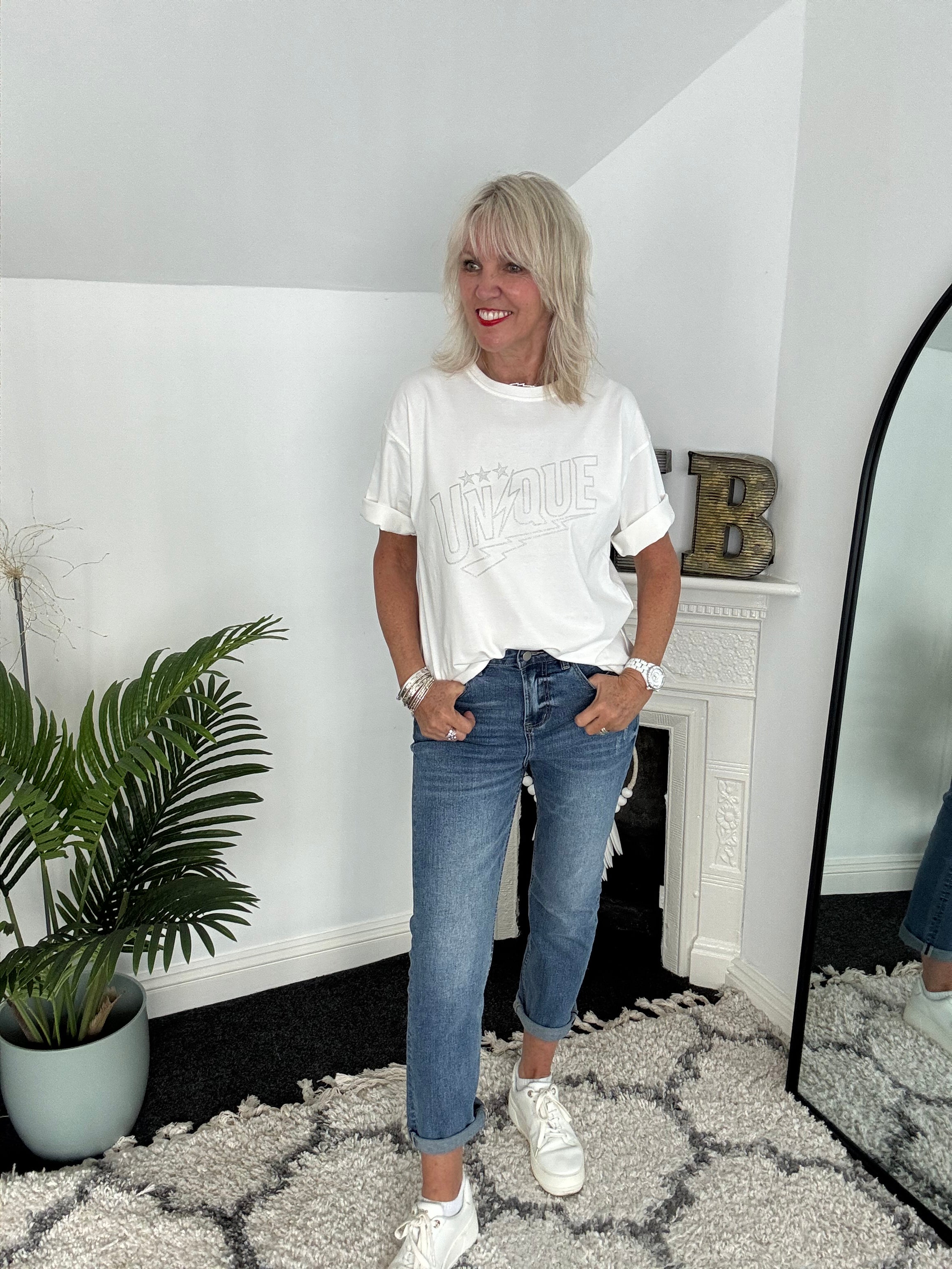 Unique Logo Tee in White