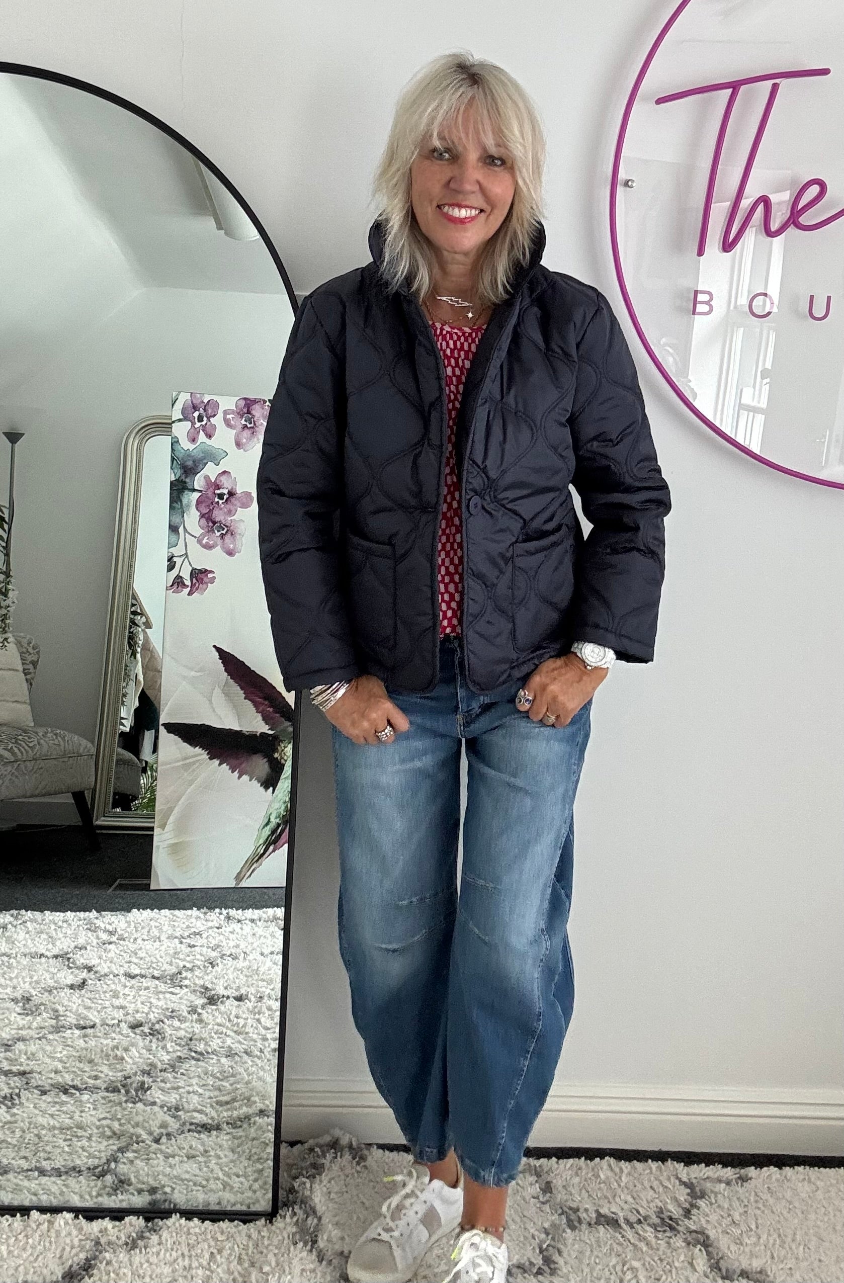 Quilted Jacket in Navy