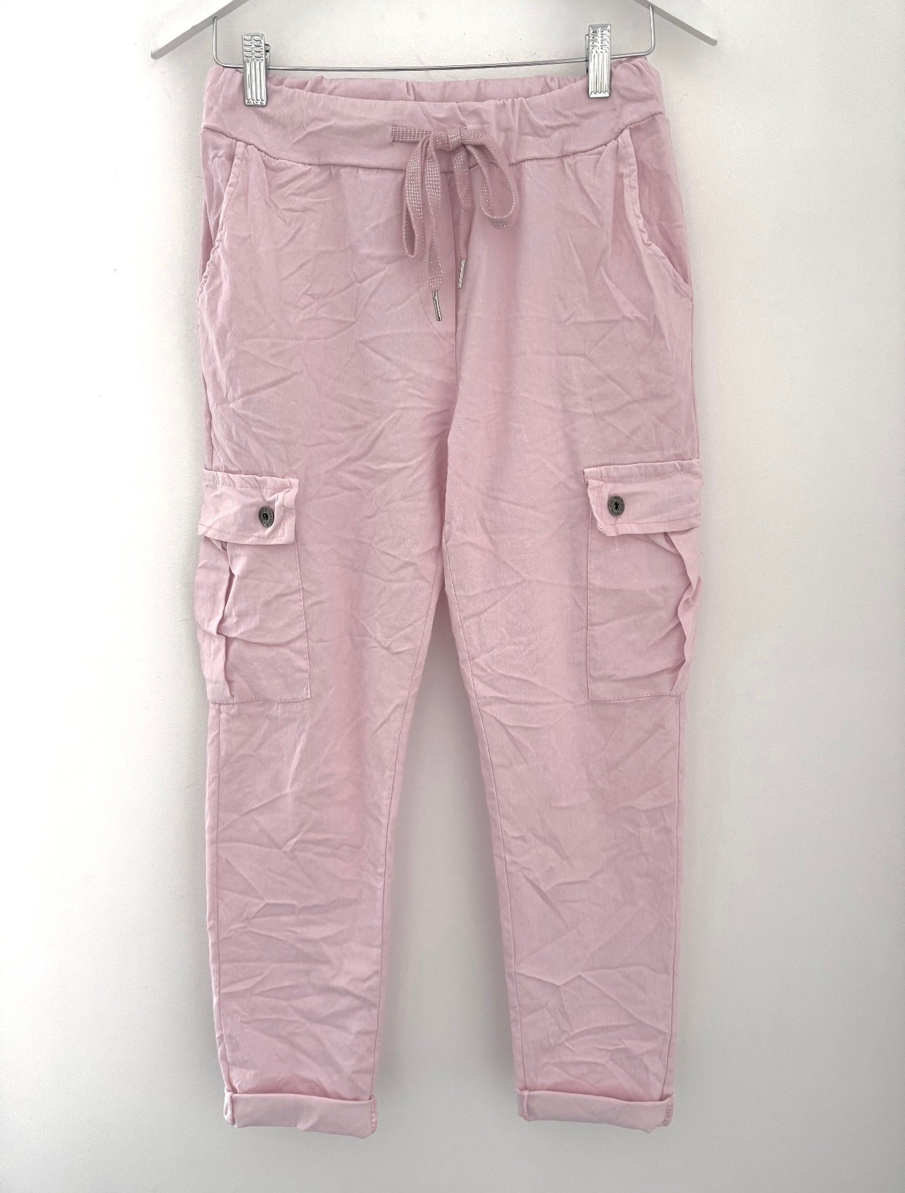 Super Stretch Cargo Joggers in Pink