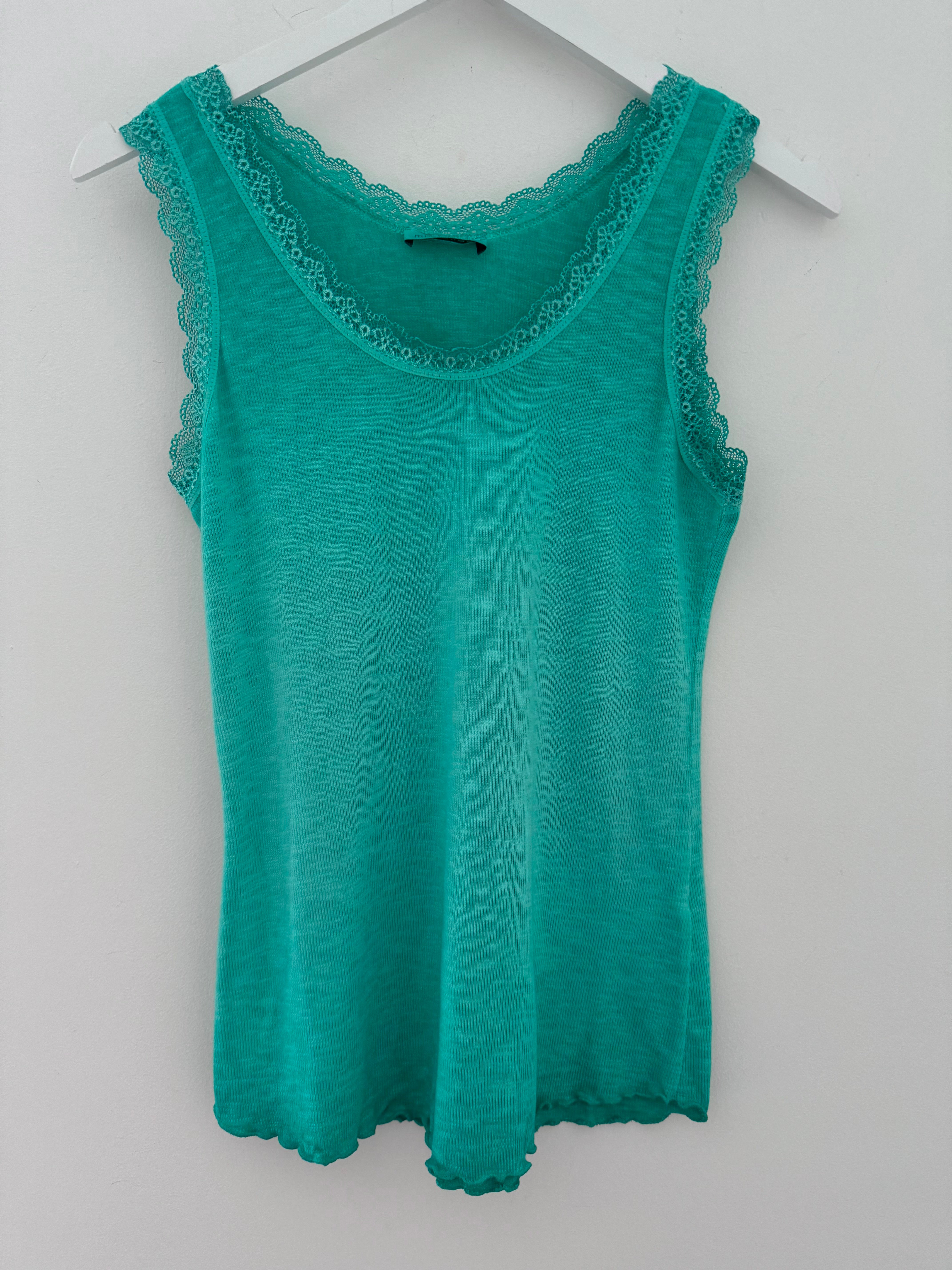 Luxe Ribbed Vest in Jade Green