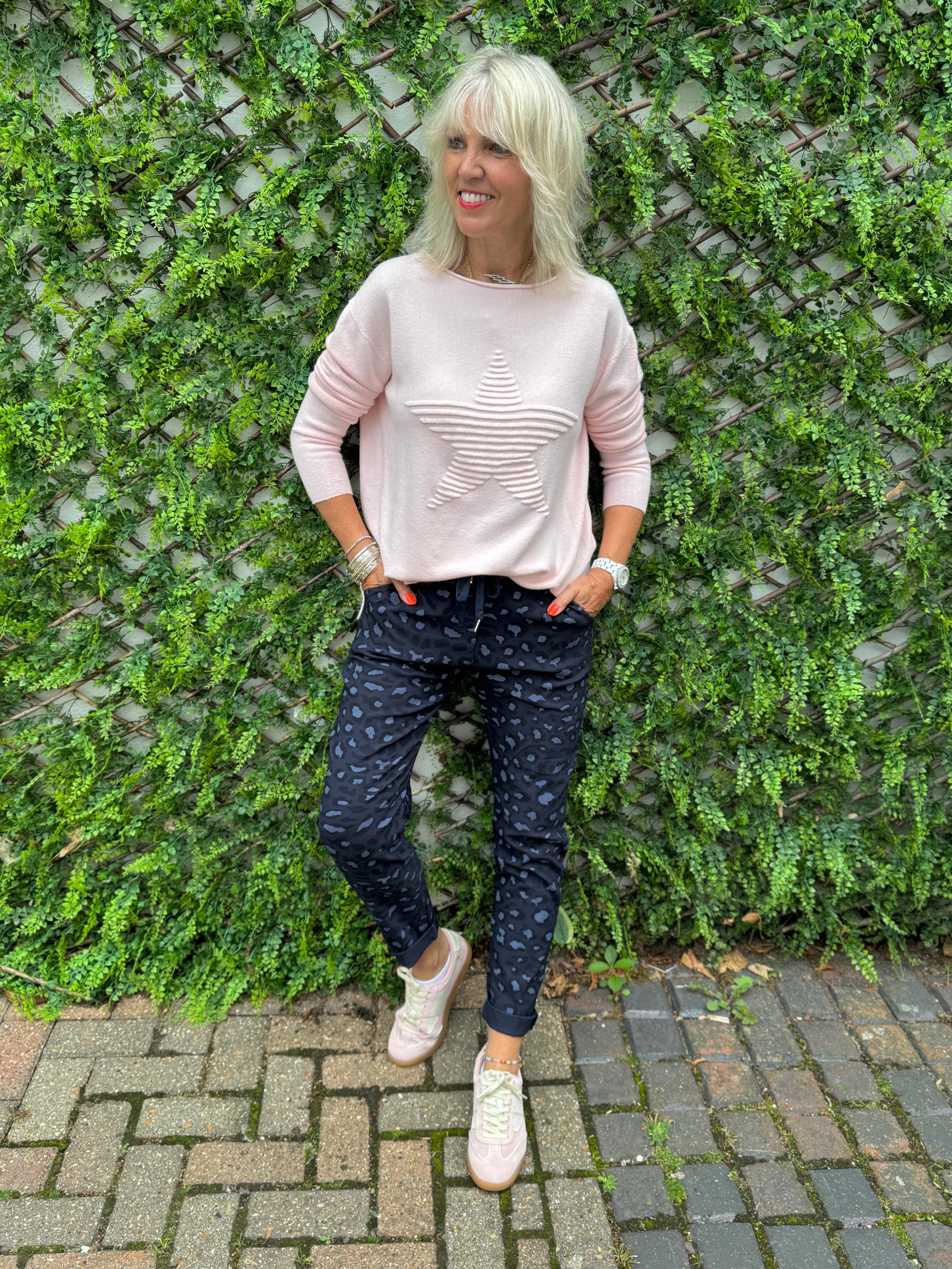 Super Stretch Joggers in Ink Leopard