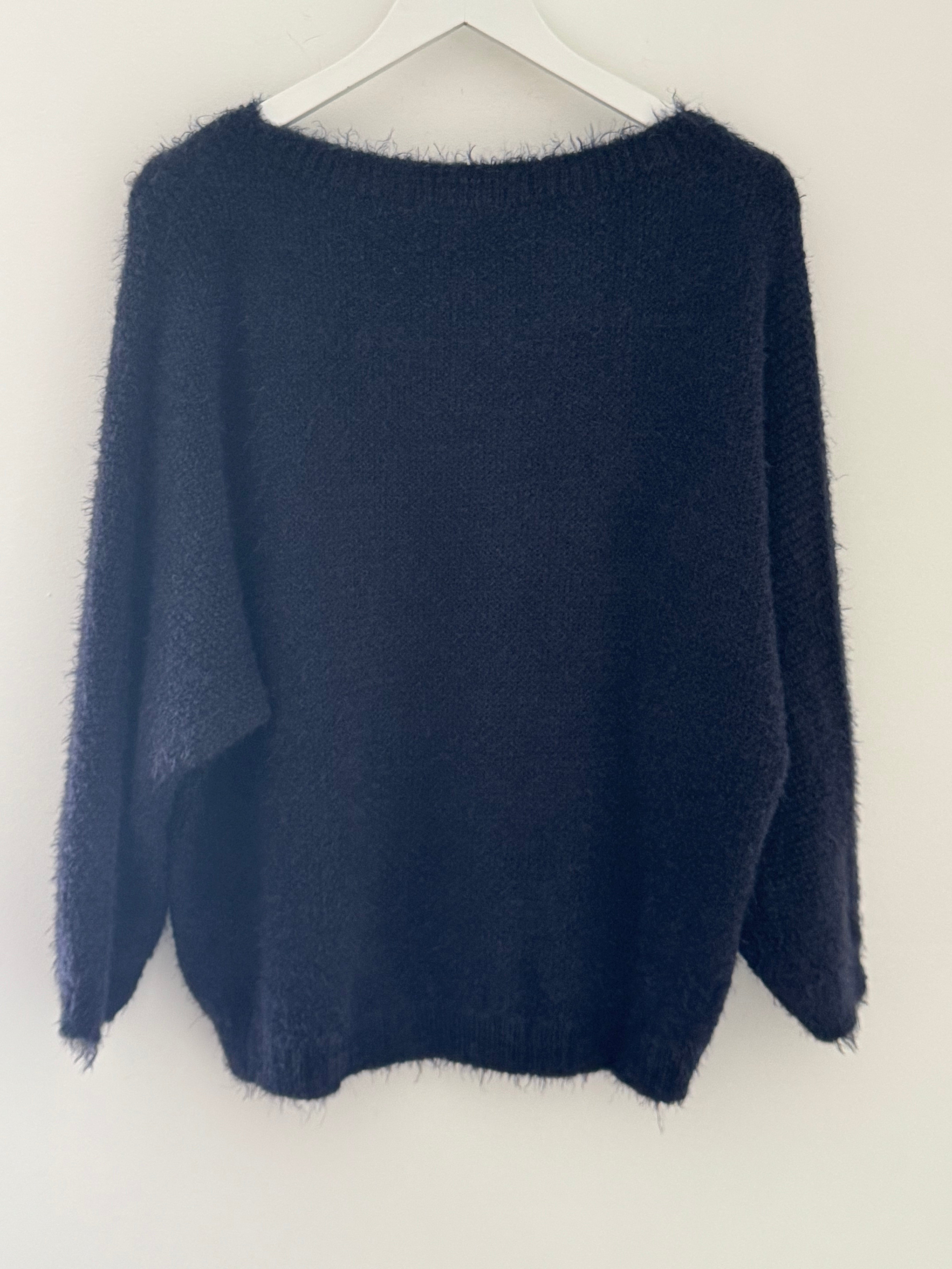 Luxe Fluffy Jumper in Ink