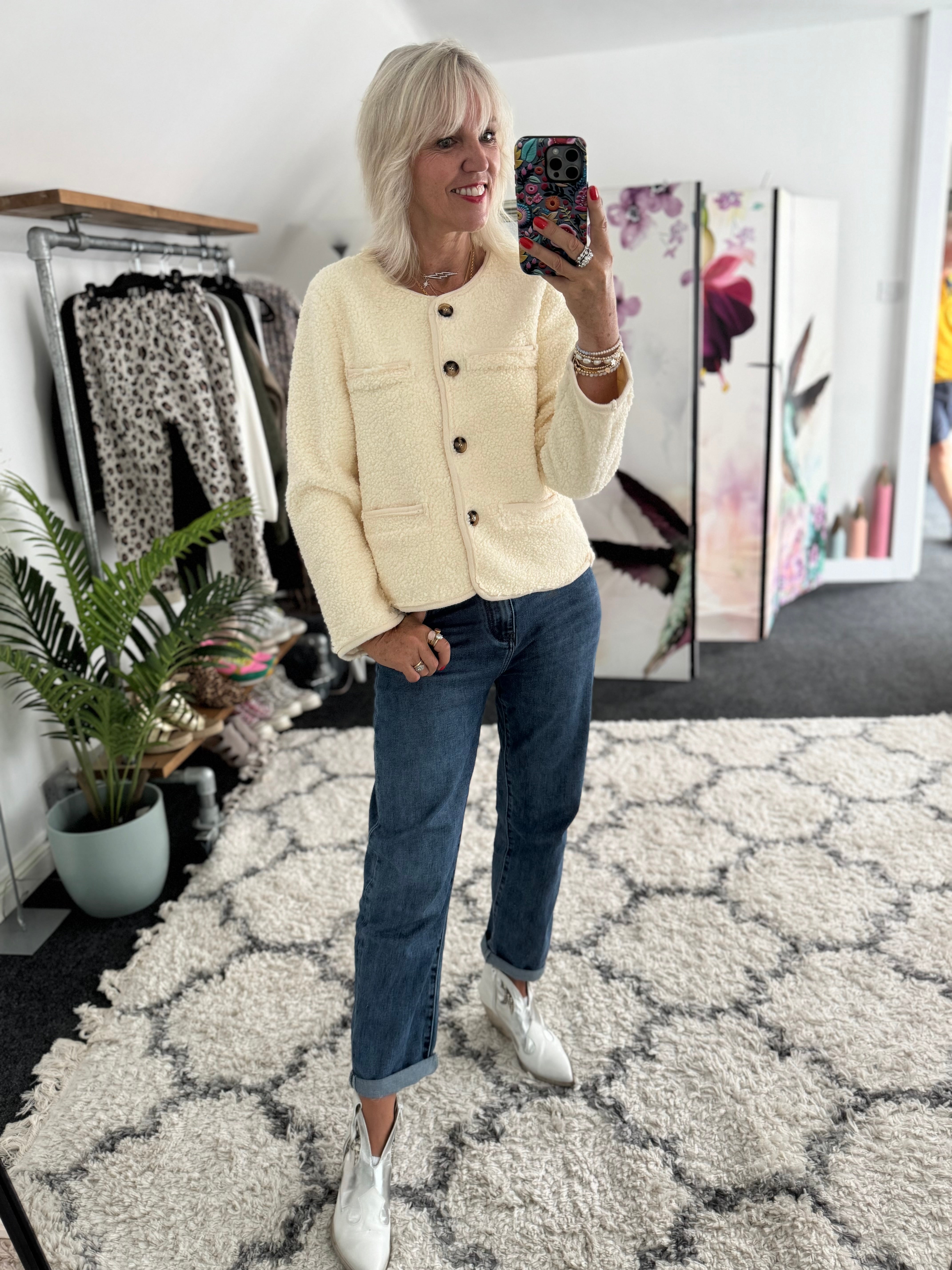 Soft Teddy Jacket in Vanilla