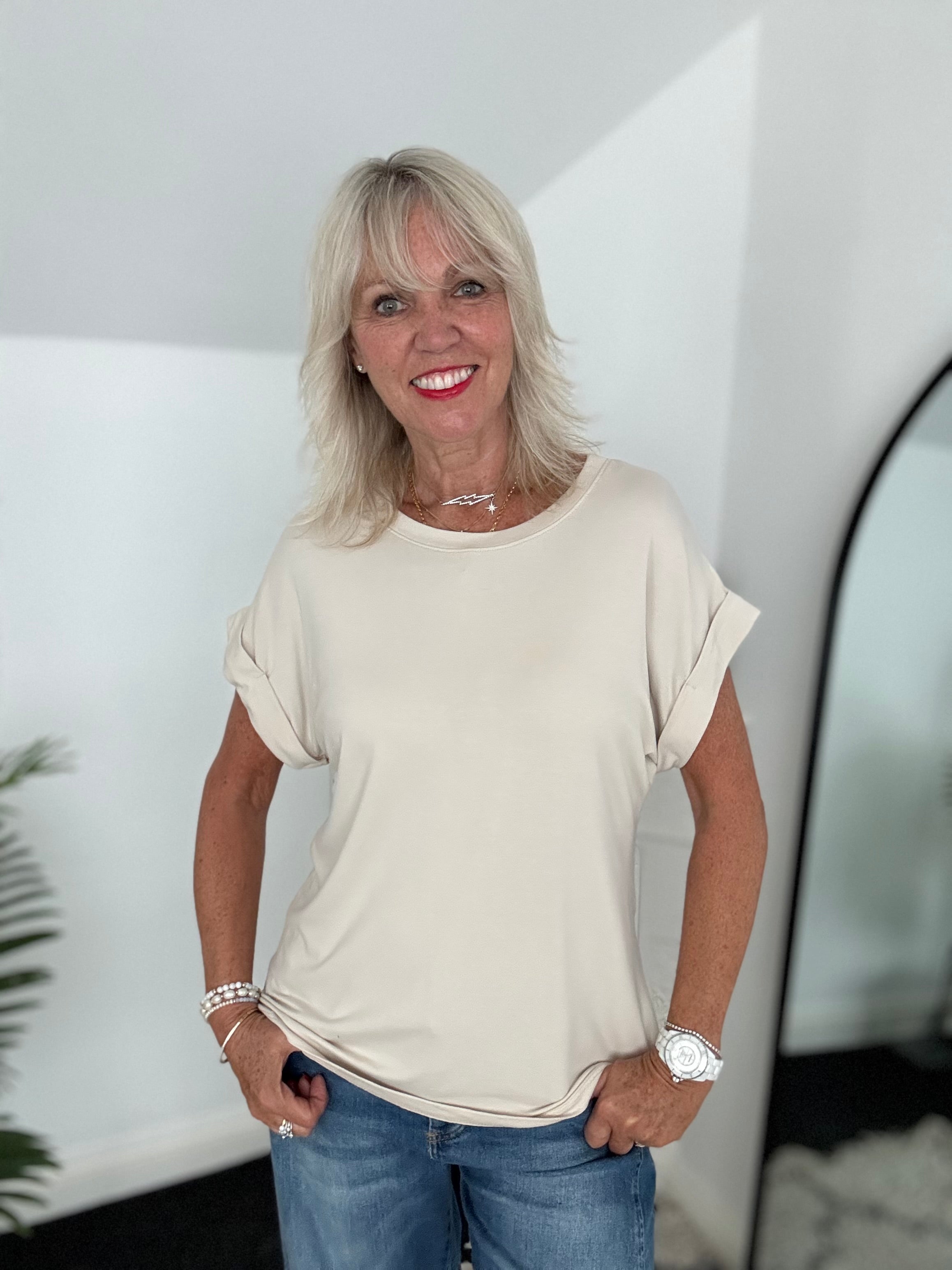 Soft Touch Tee in Stone