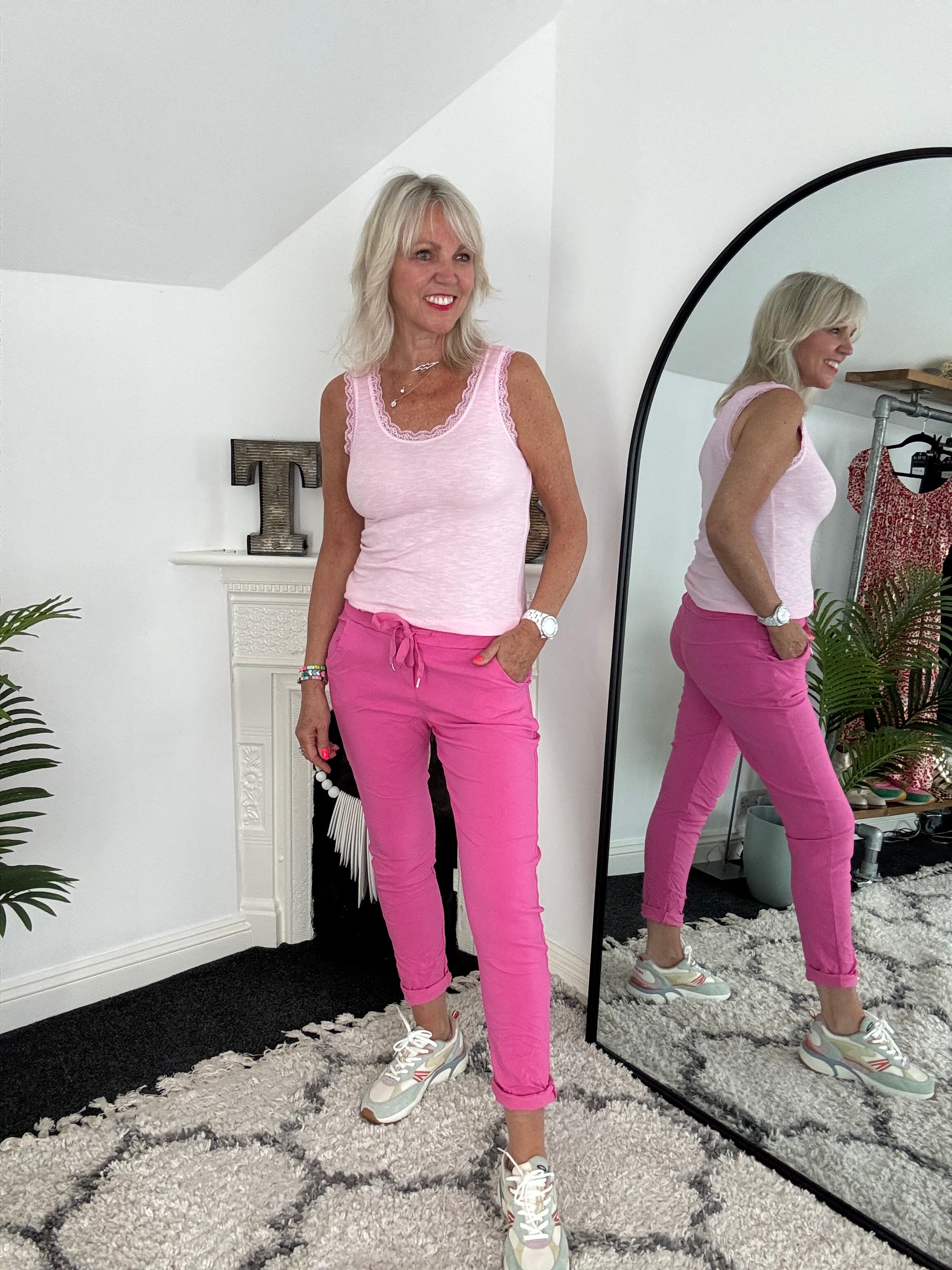 Luxe Ribbed Vest in Pink