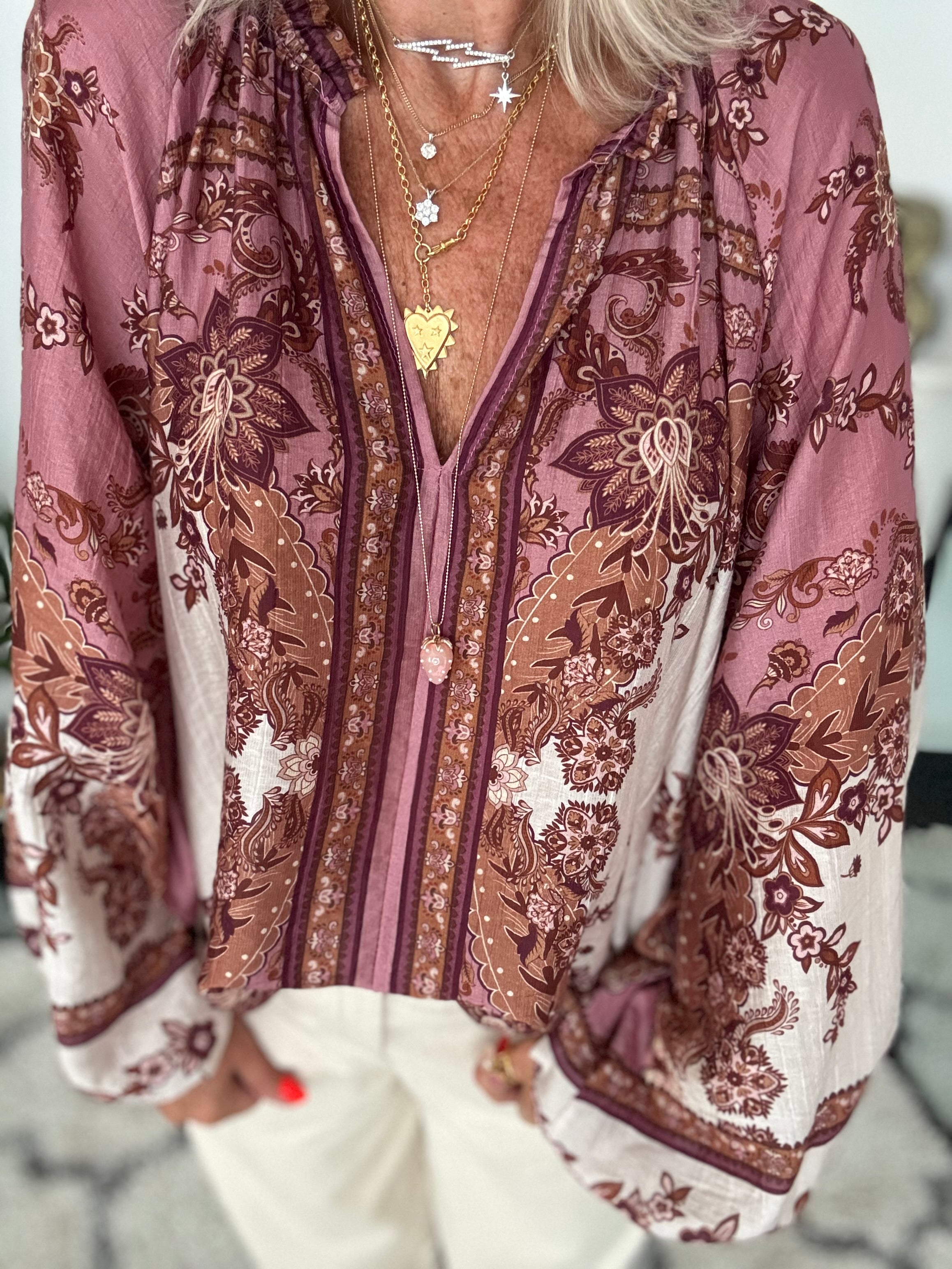 Designer Silky Paisley Blouse