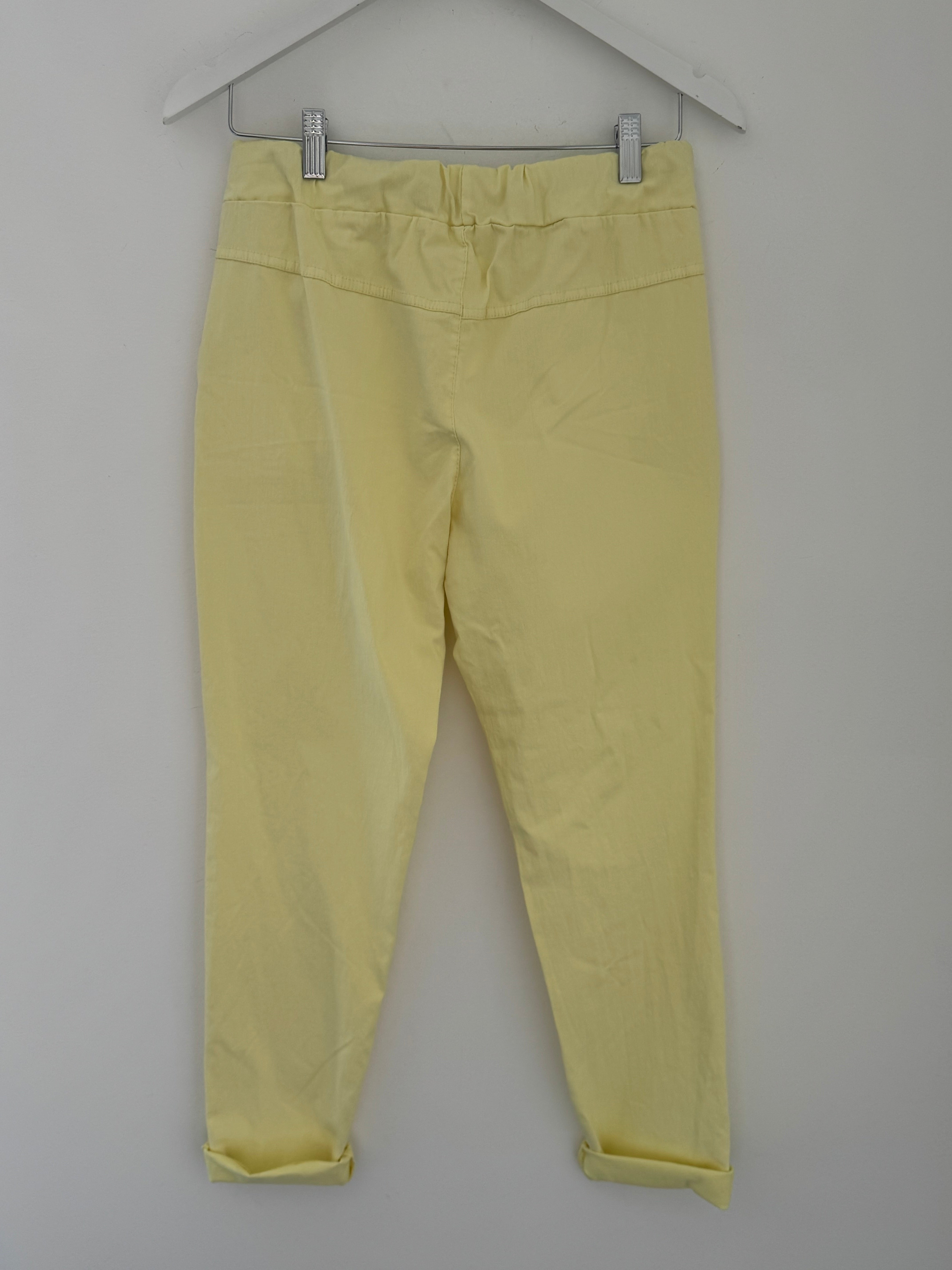 Slimfit Cotton Stretch Joggers in Lemon