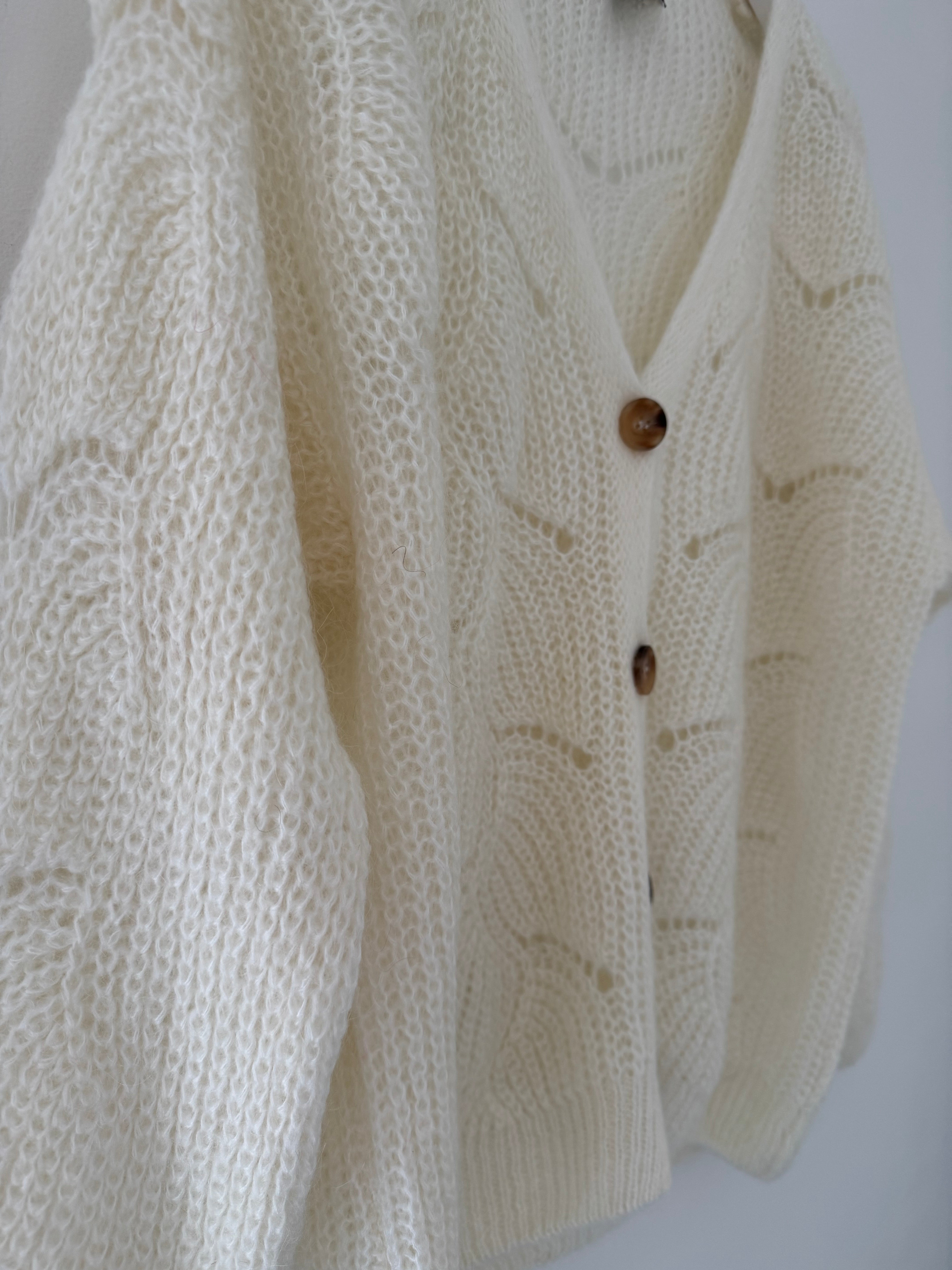 Lace Mohair Cardi in Ivory