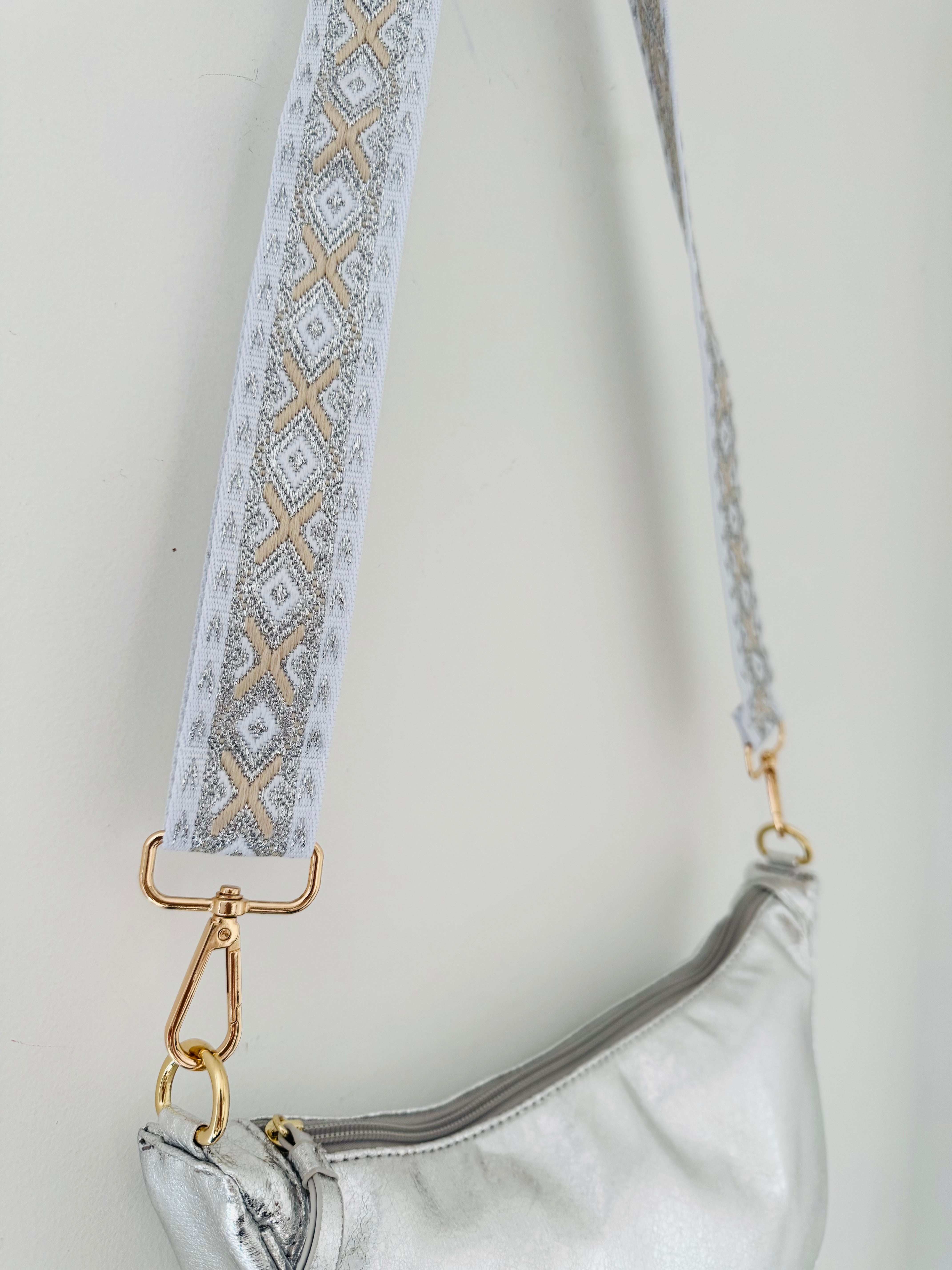 Silver & Gold Chevon Bag Strap