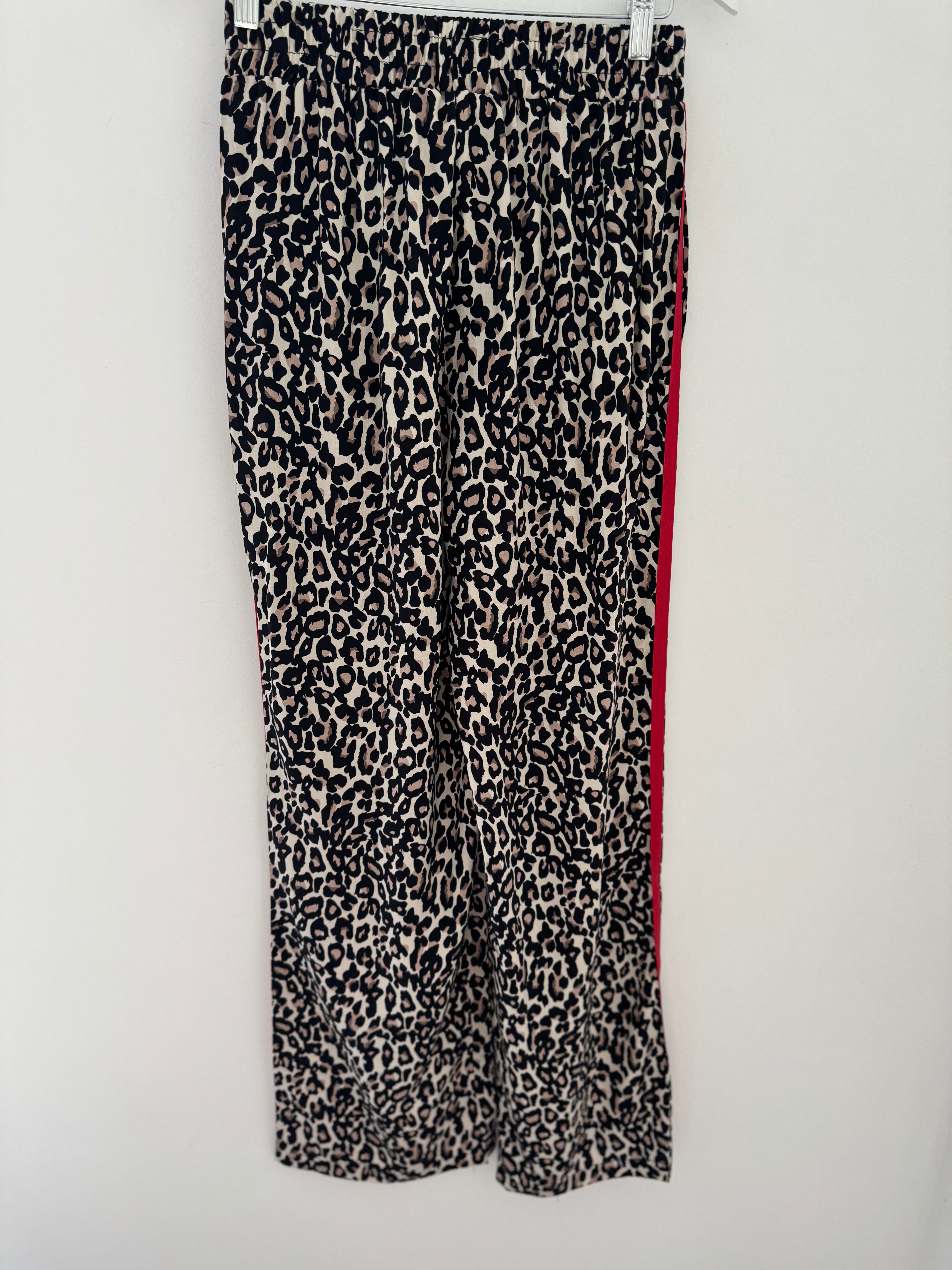 Leopard Trousers with Red Stripe