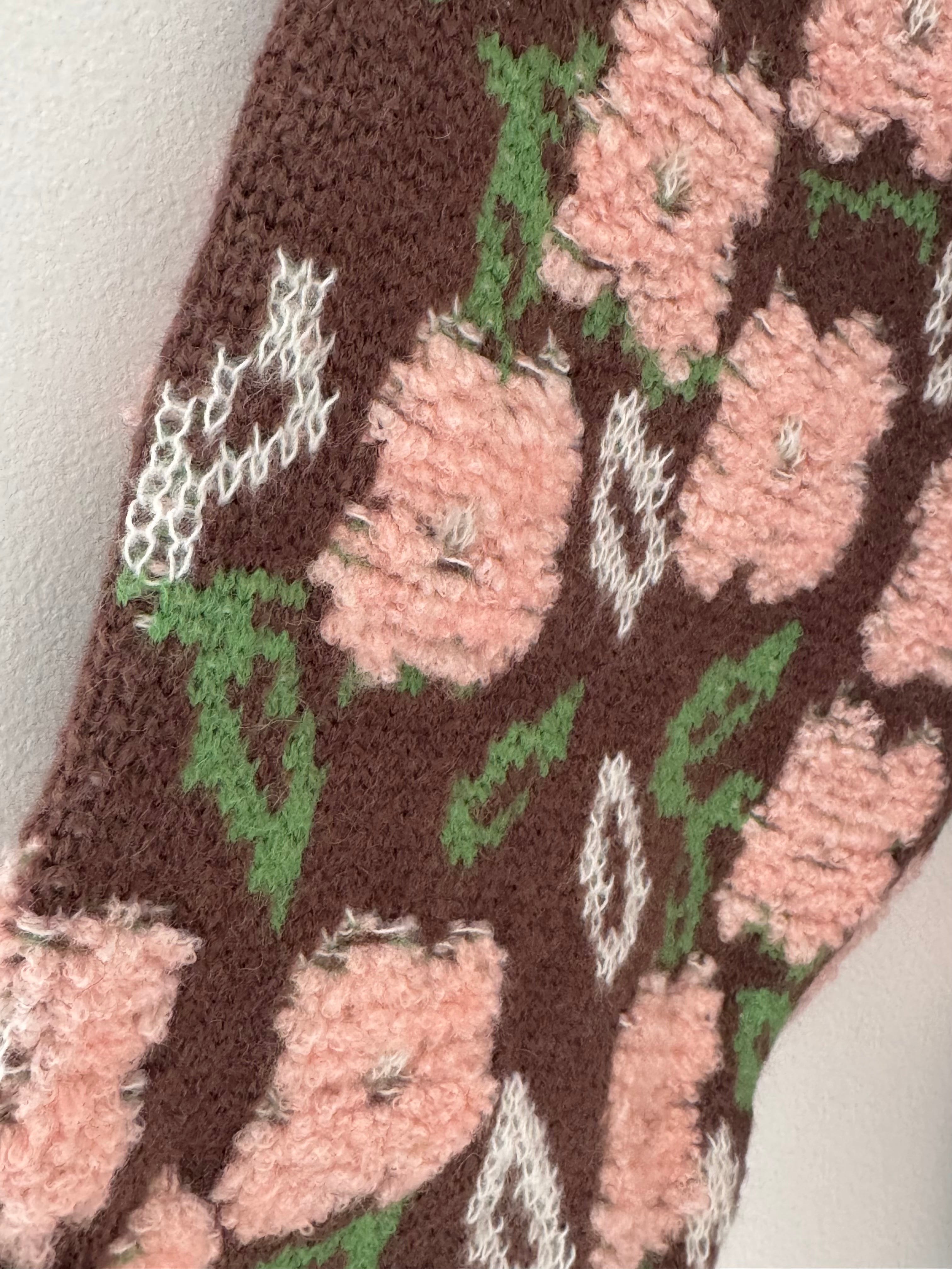 Soft Floral Cardi in Pink & Cocoa