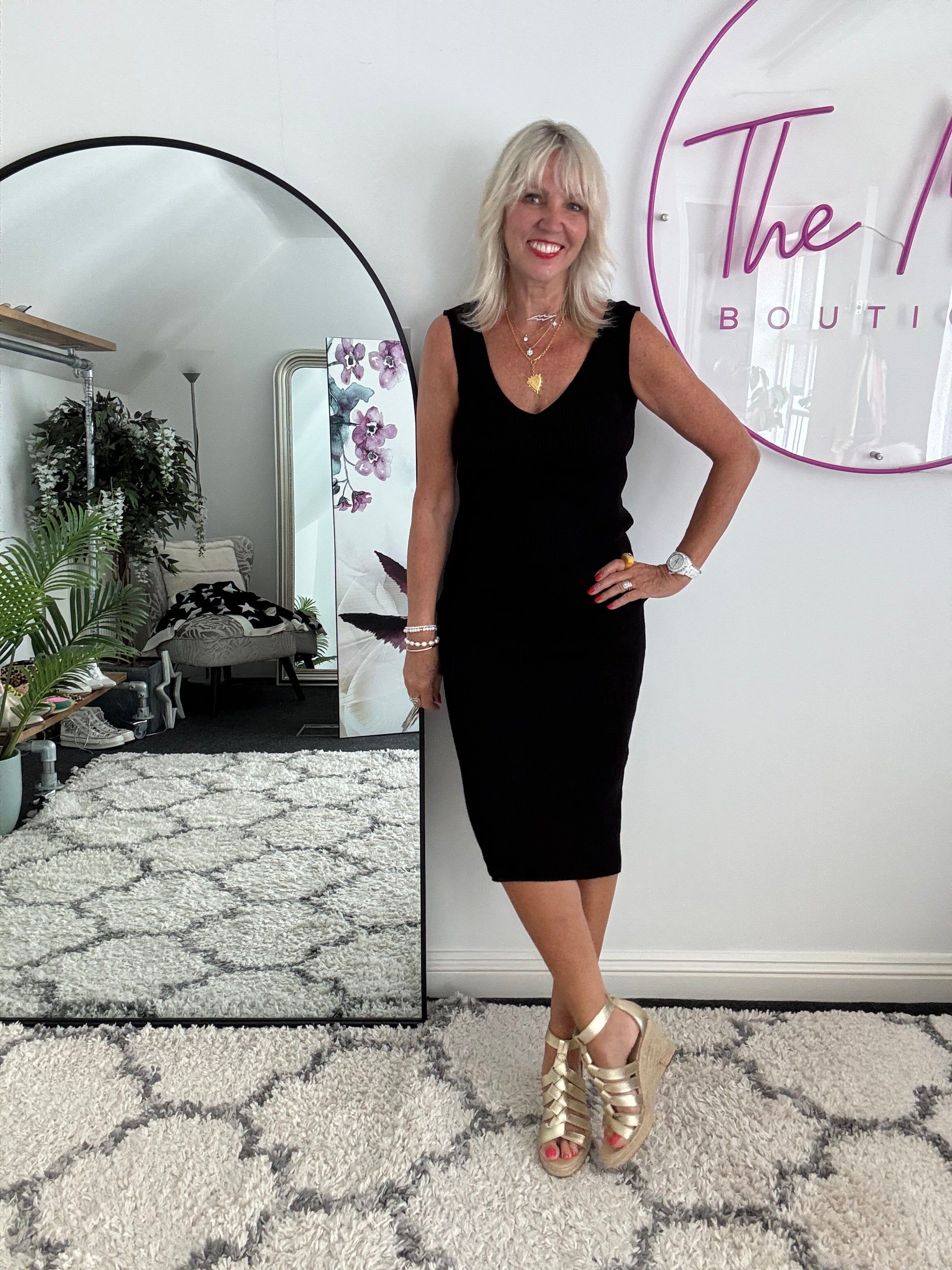 Dress & Cardi Co-Ord in Black & Ivory