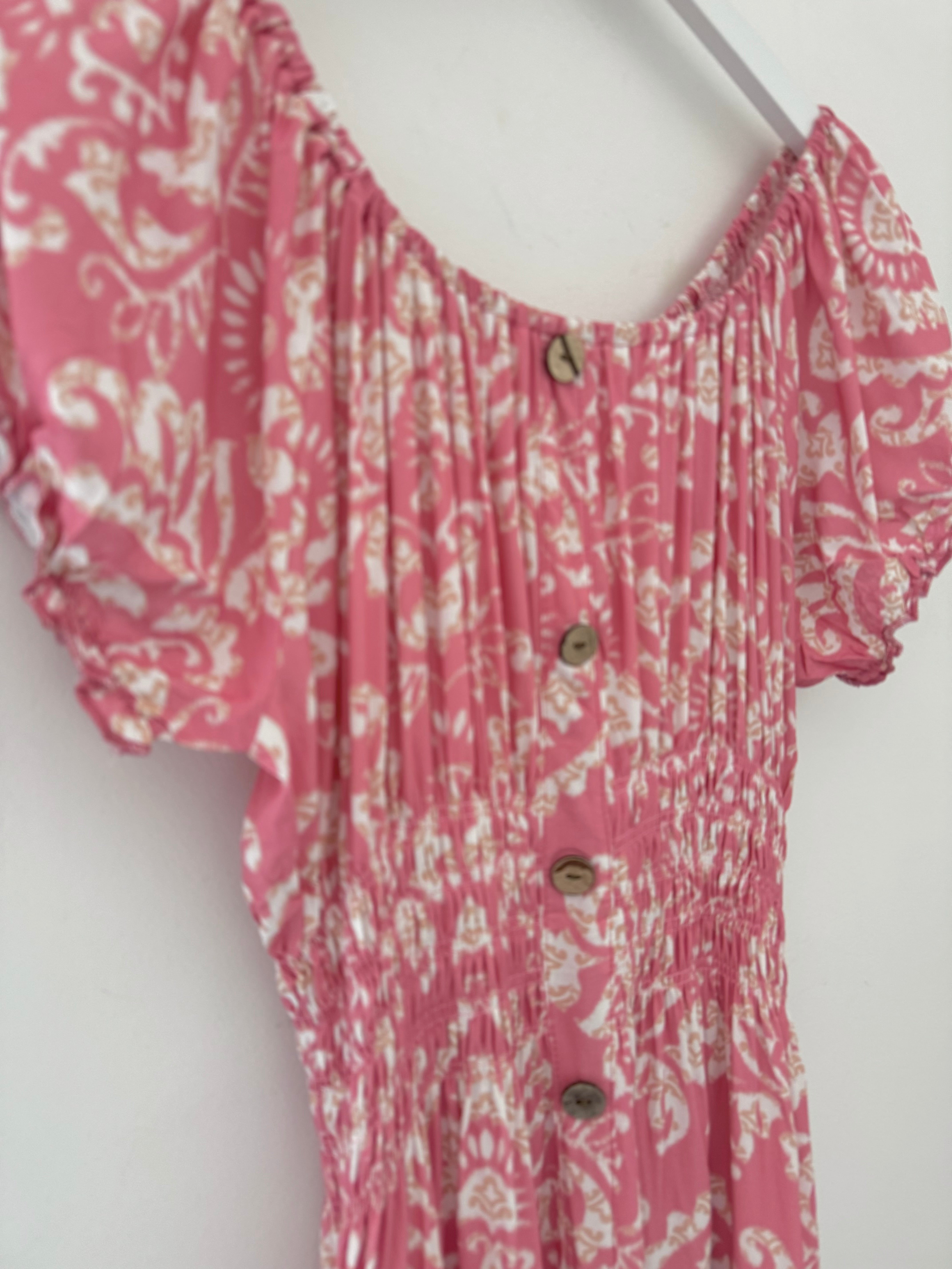 Bardot Dress in Blush Pink