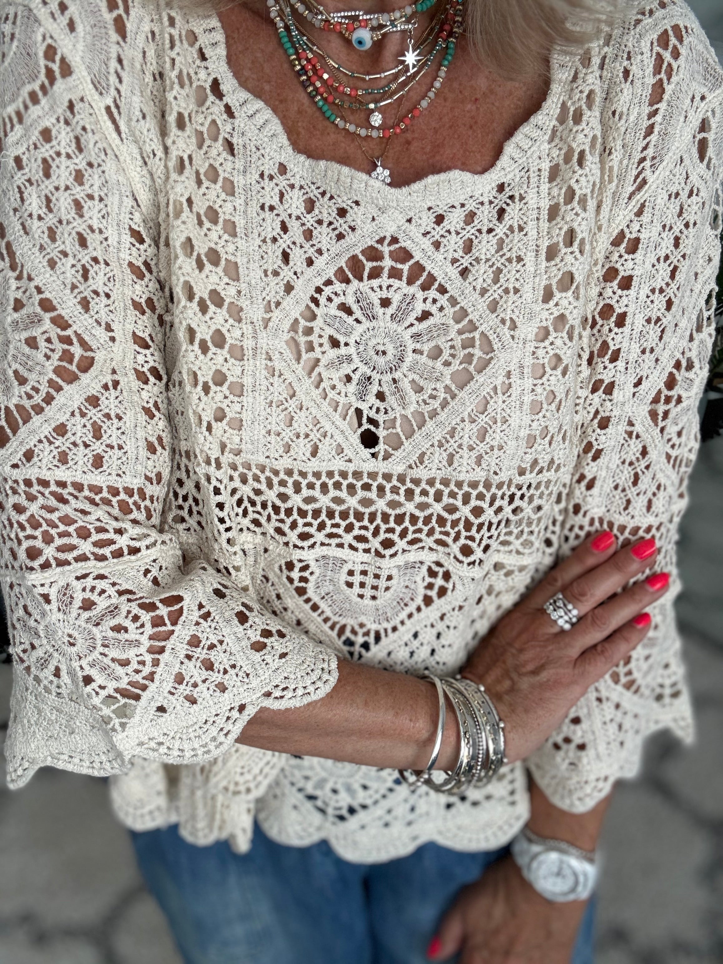 Crochet Knit in Ecru