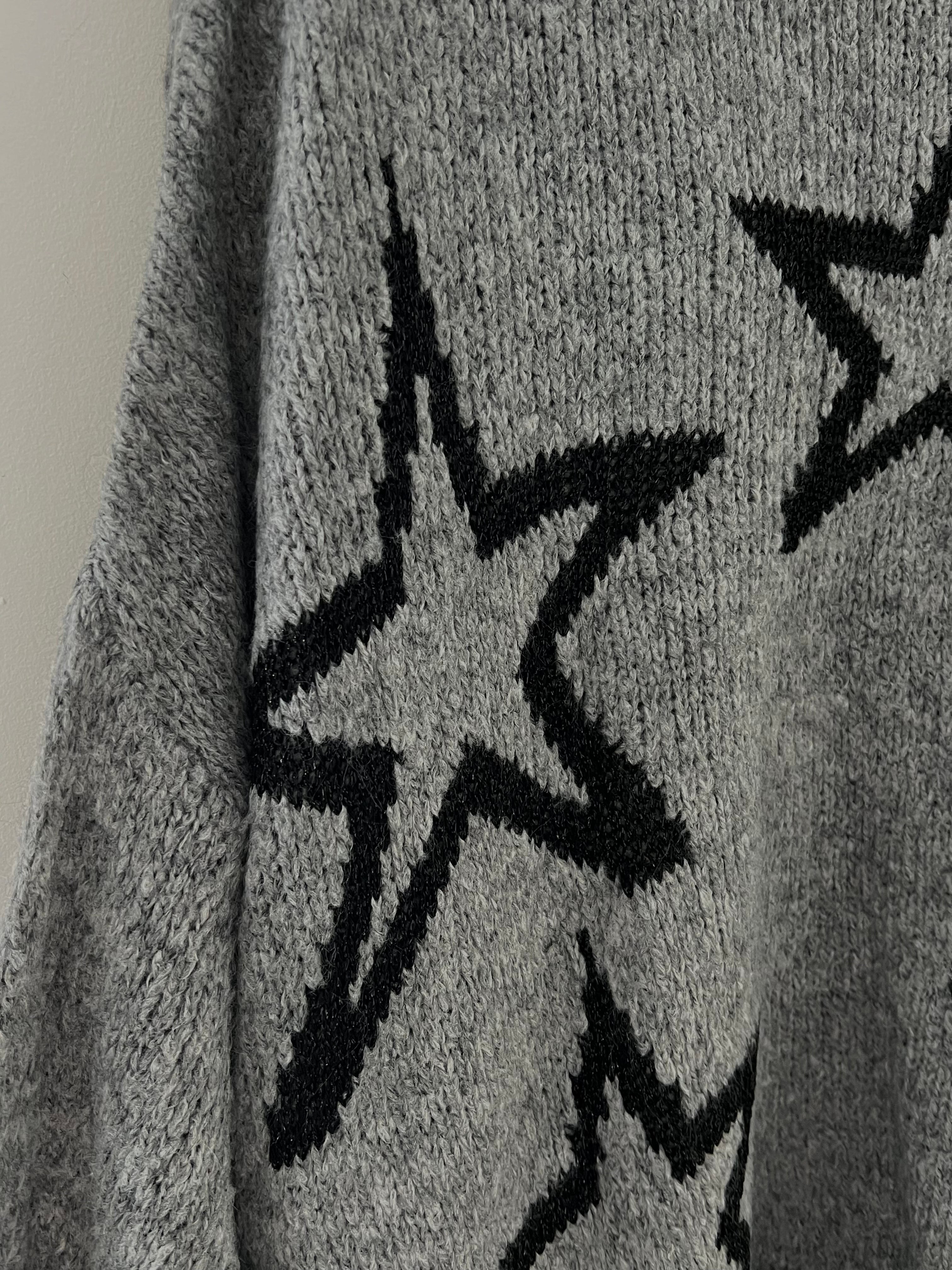 Oversized Luxe Star Jumper in Charcoal