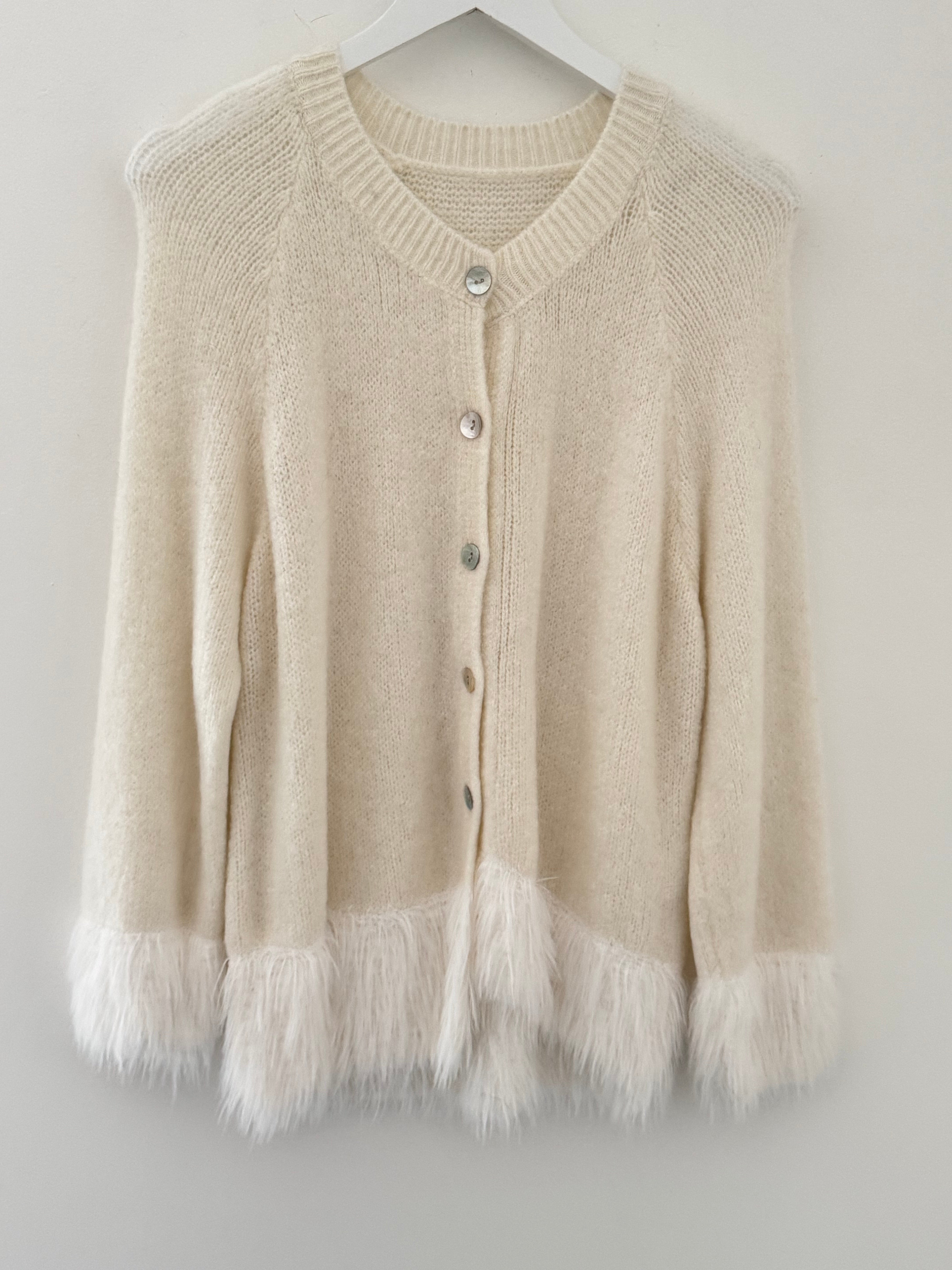 Luxe Fringe Cardigan in Ivory