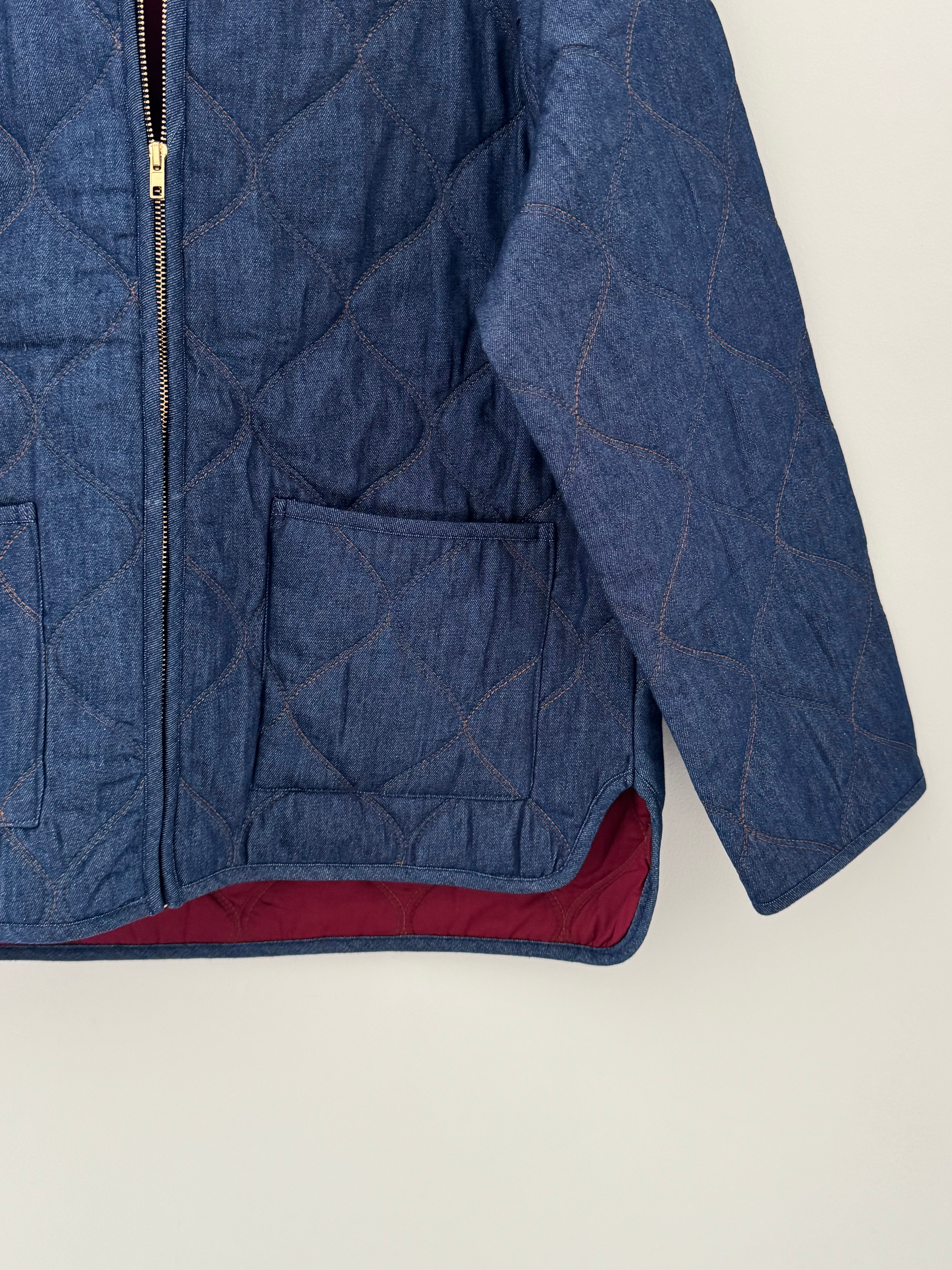 Luxe Quilted Jacket in Dark Denim