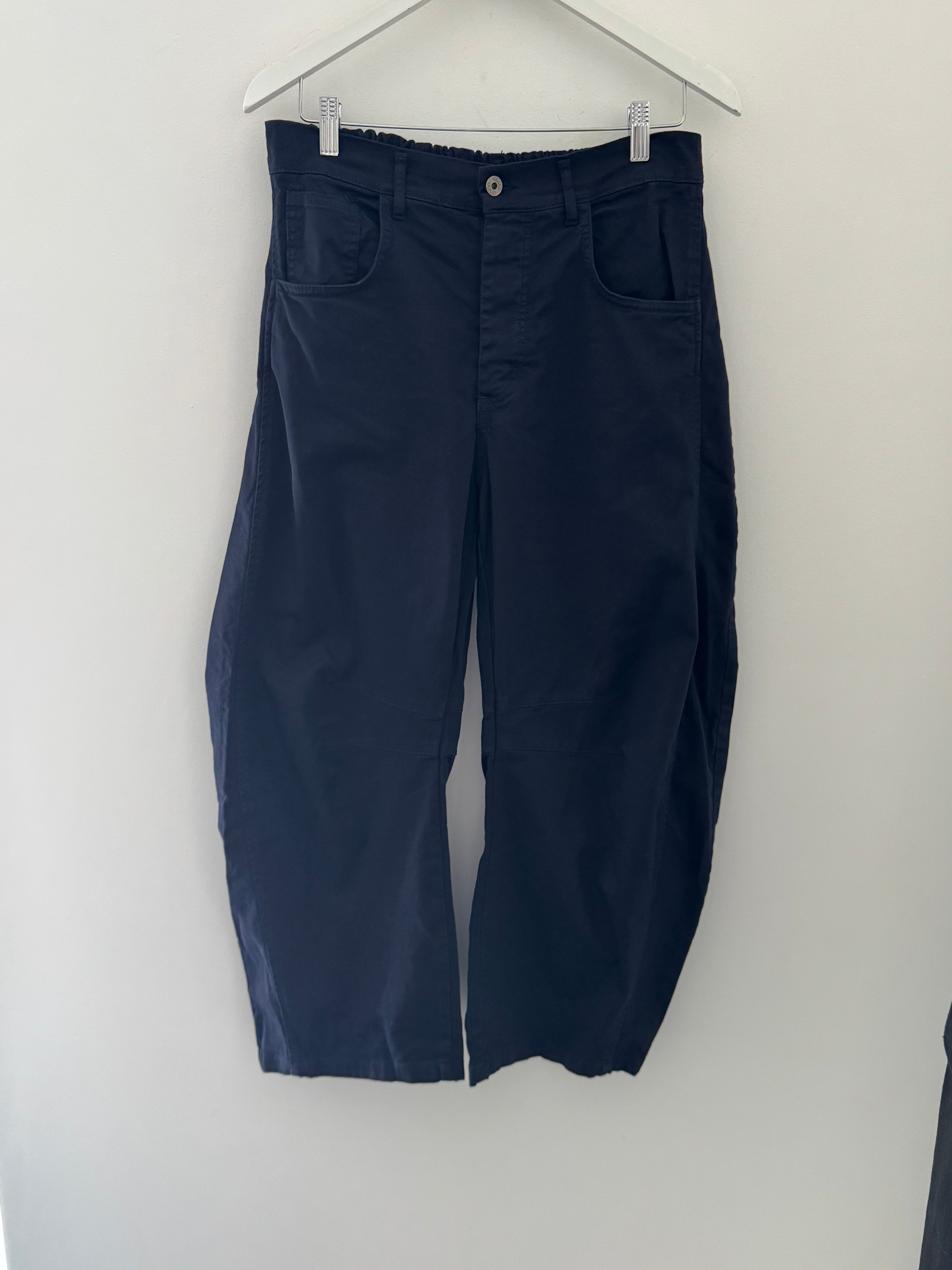 Barrel Leg Jeans with Elasticated Waist in Ink