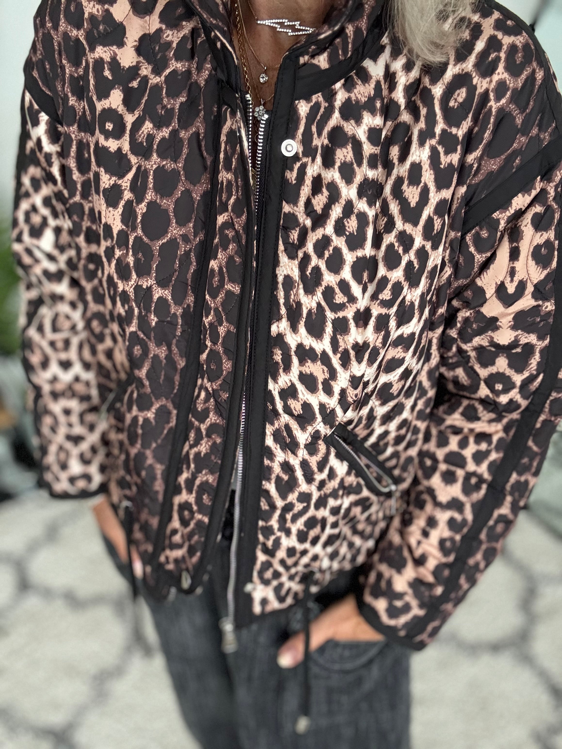 Luxe Quilted Jacket in Leopard