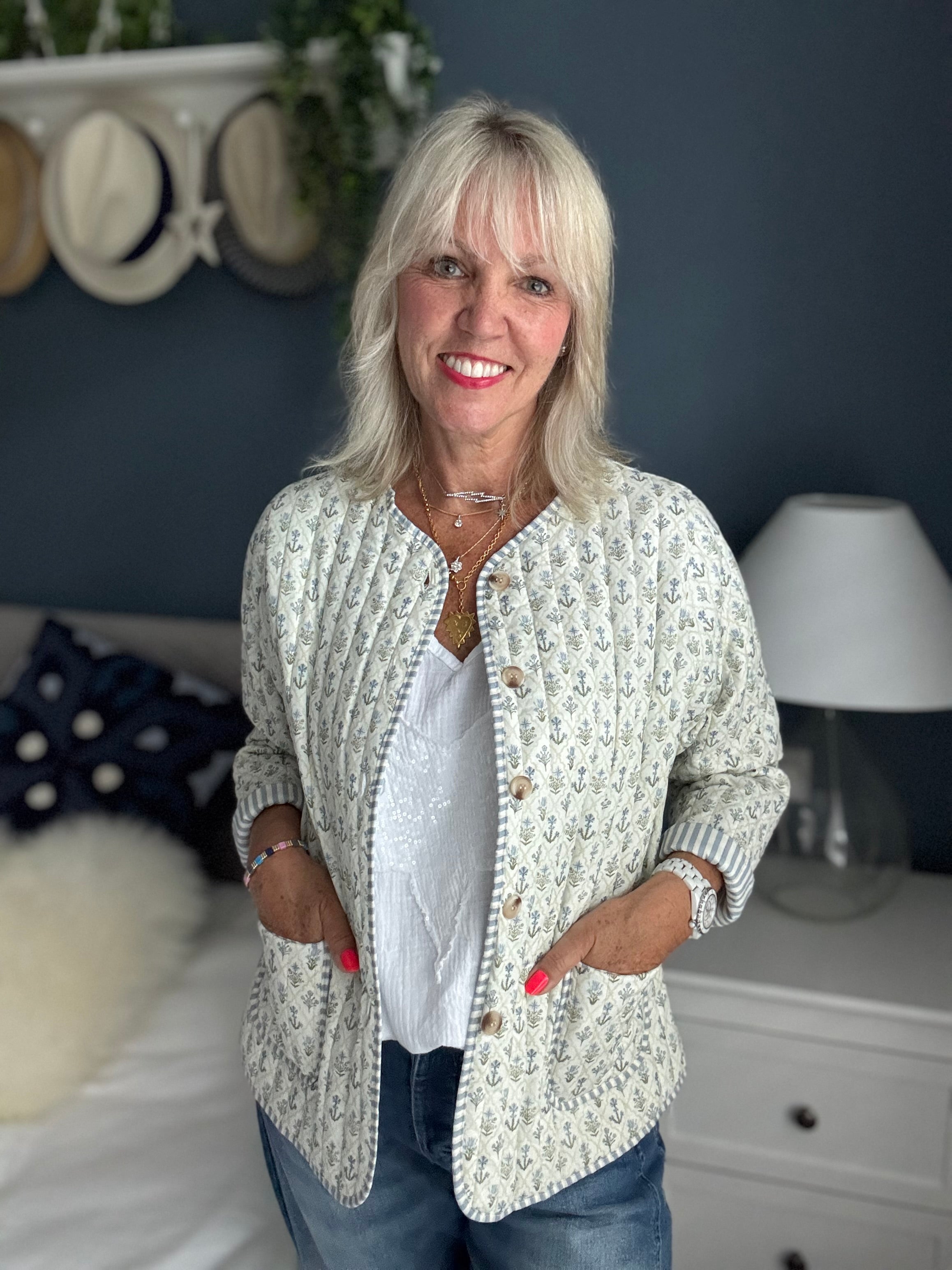 Luxe Quilted Jacket in Blue