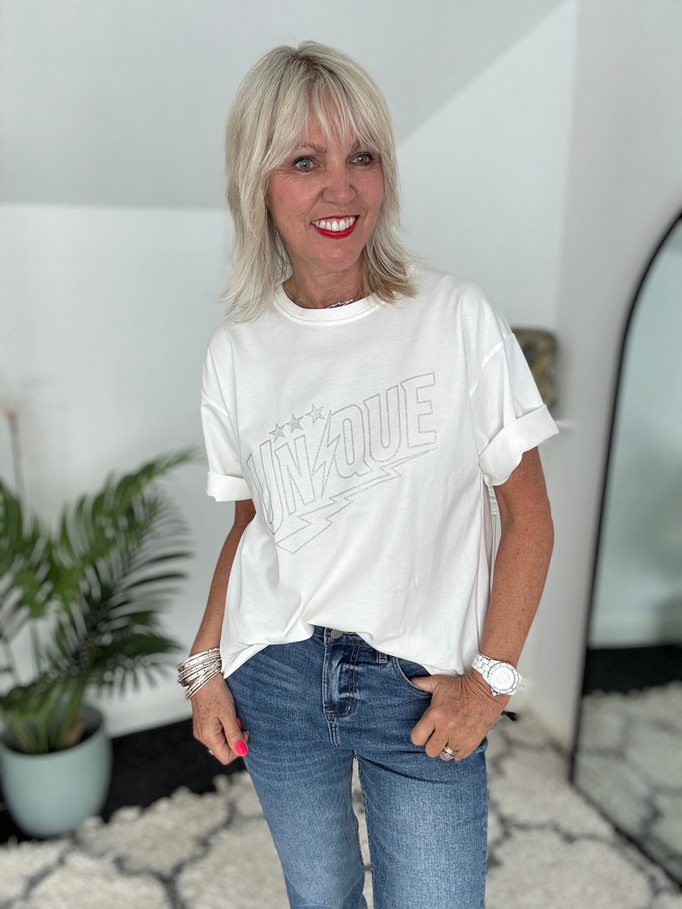 Unique Logo Tee in White