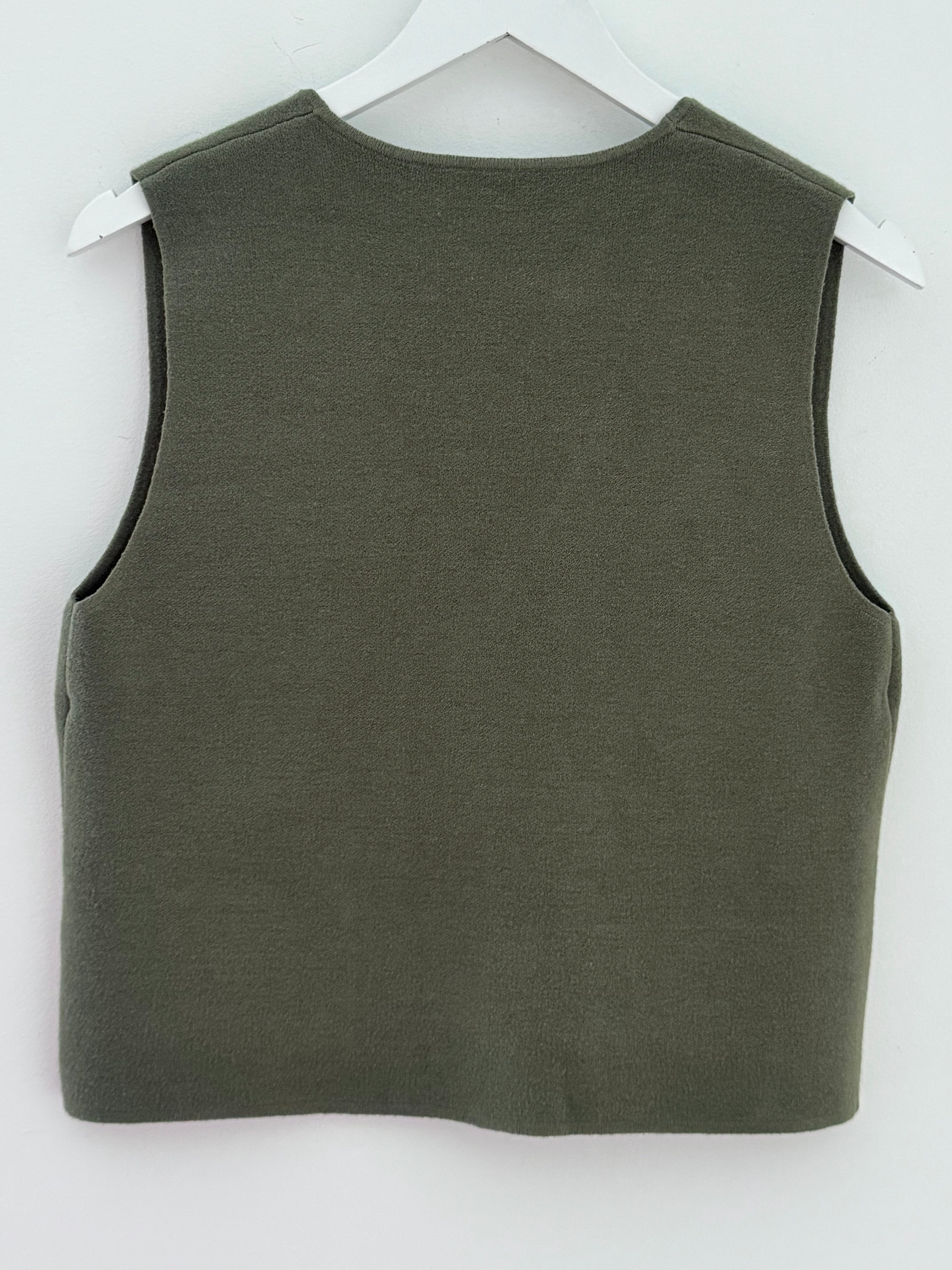 Knitted Waistcoat in Khaki