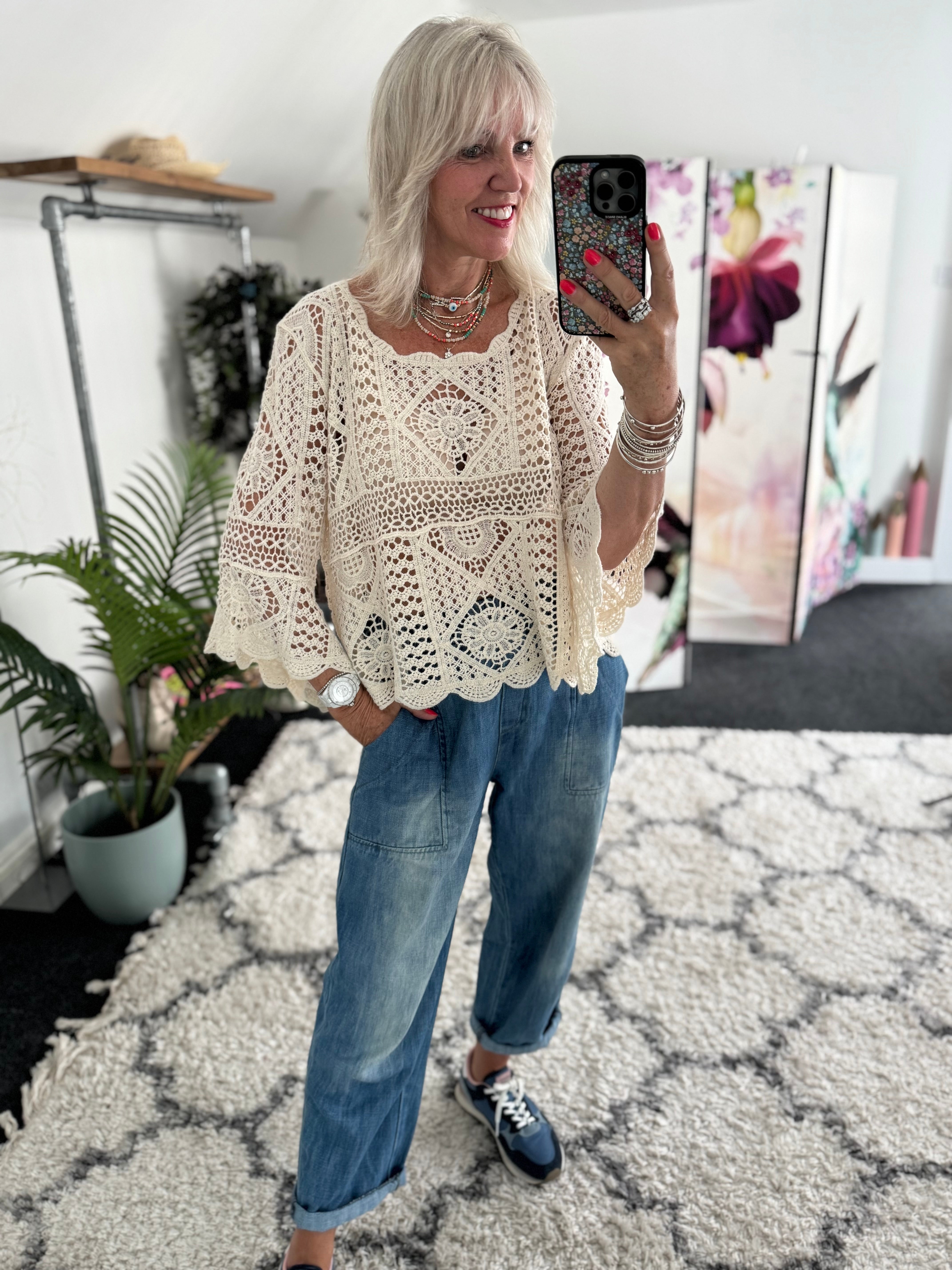 Crochet Knit in Ecru