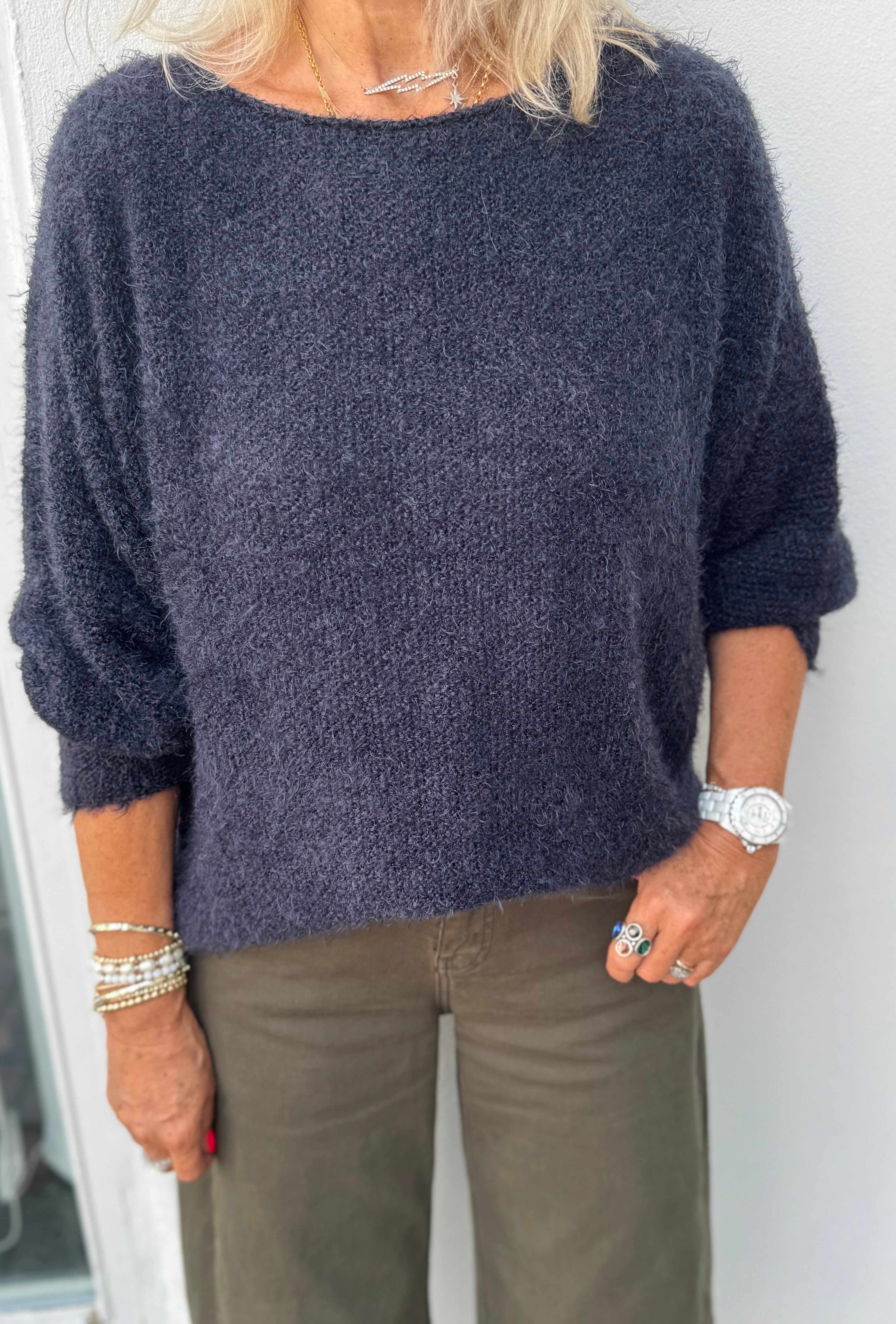 Luxe Fluffy Jumper in Ink