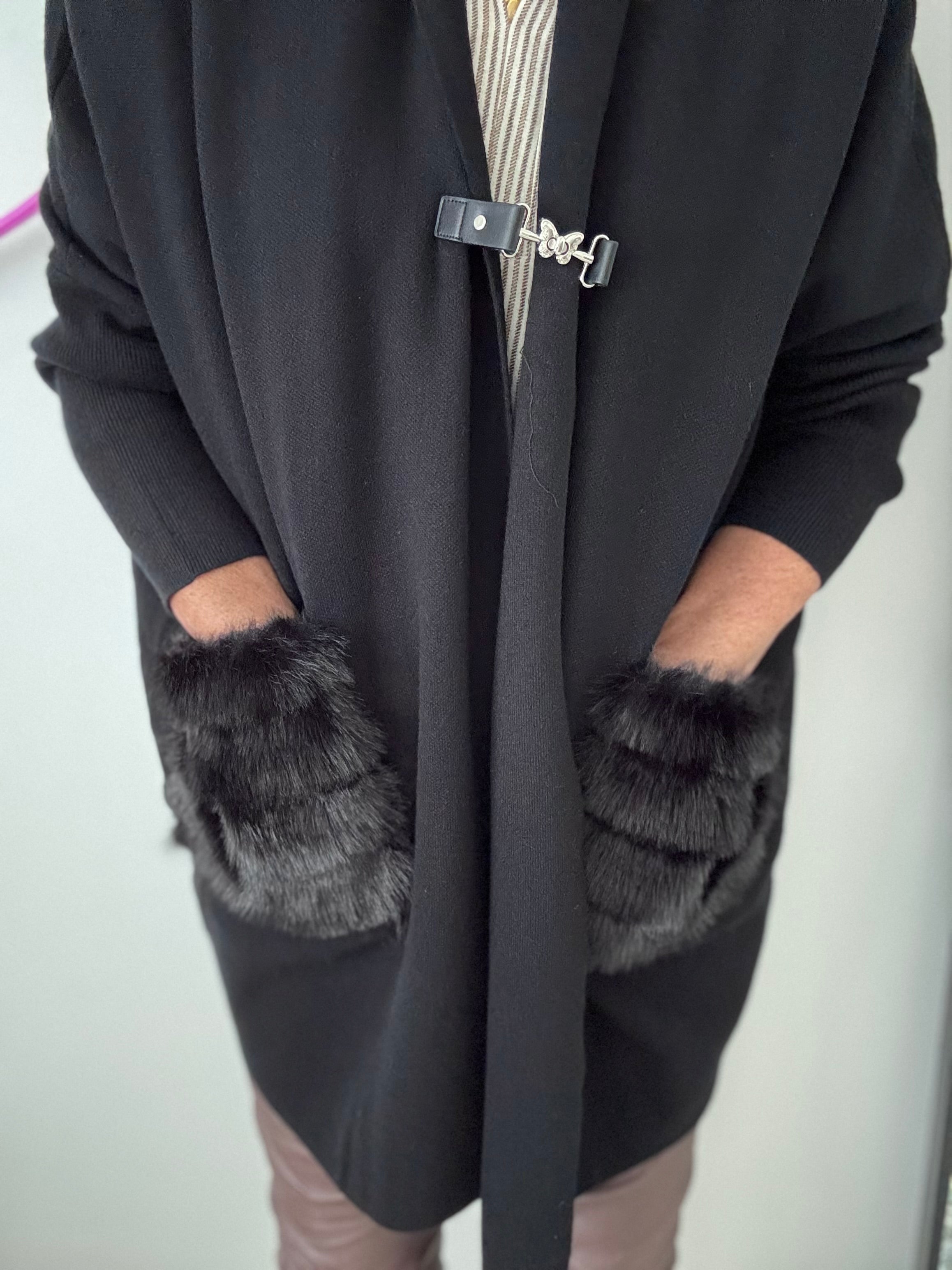 Cocoon Coatigan in Black
