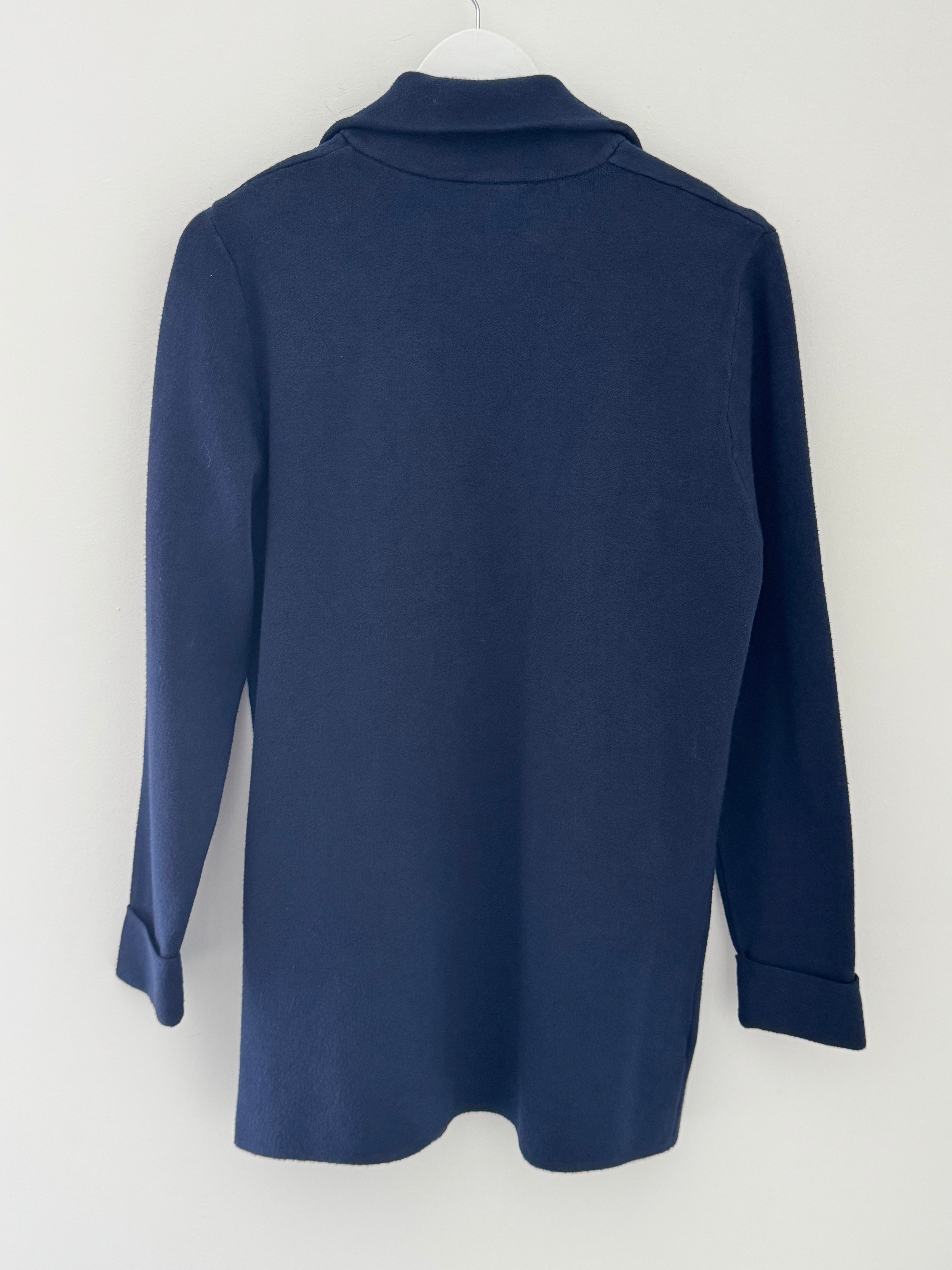 Knitted Cardi Jacket in Navy