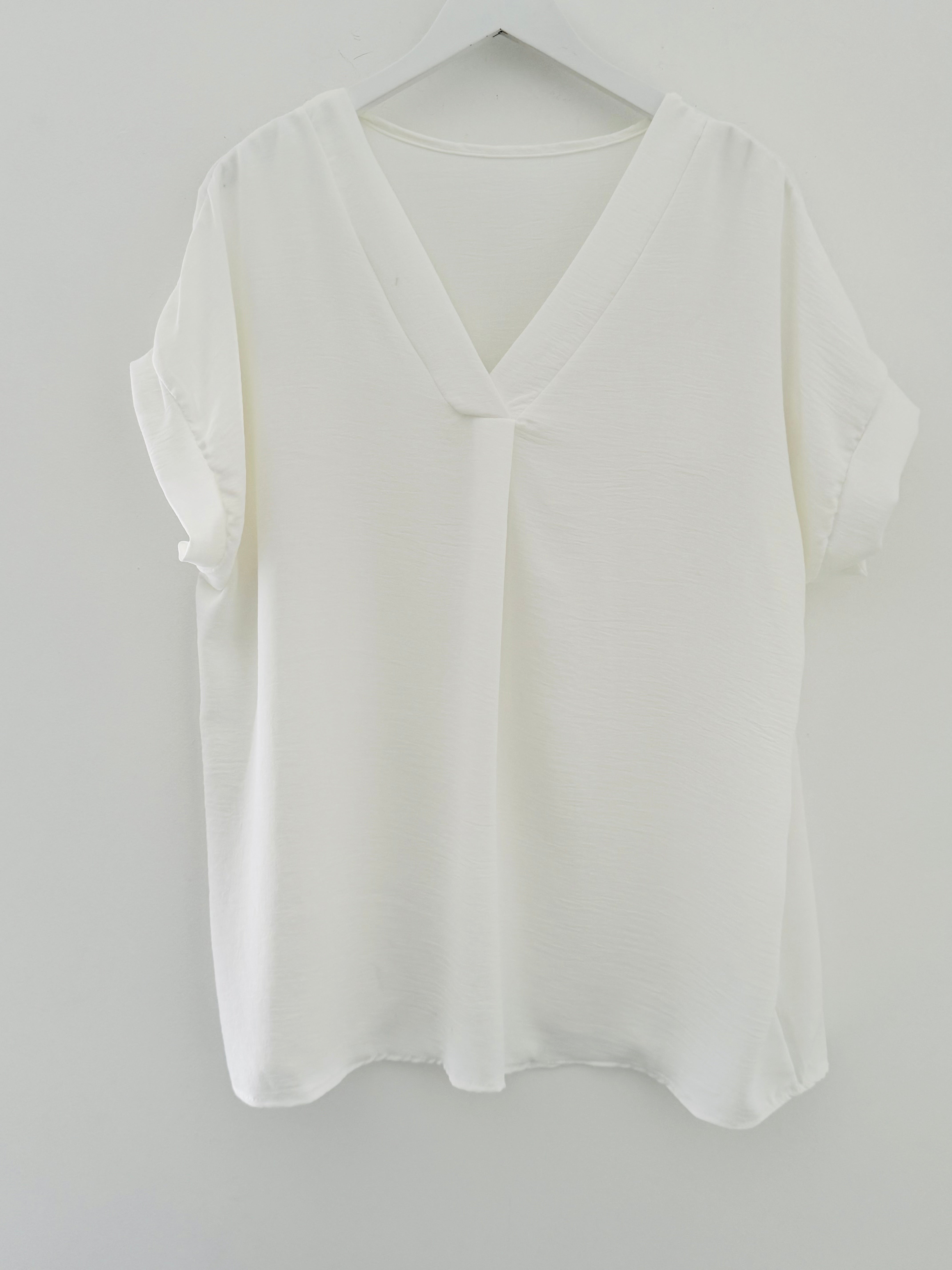 Simple Crepe Top in Ivory