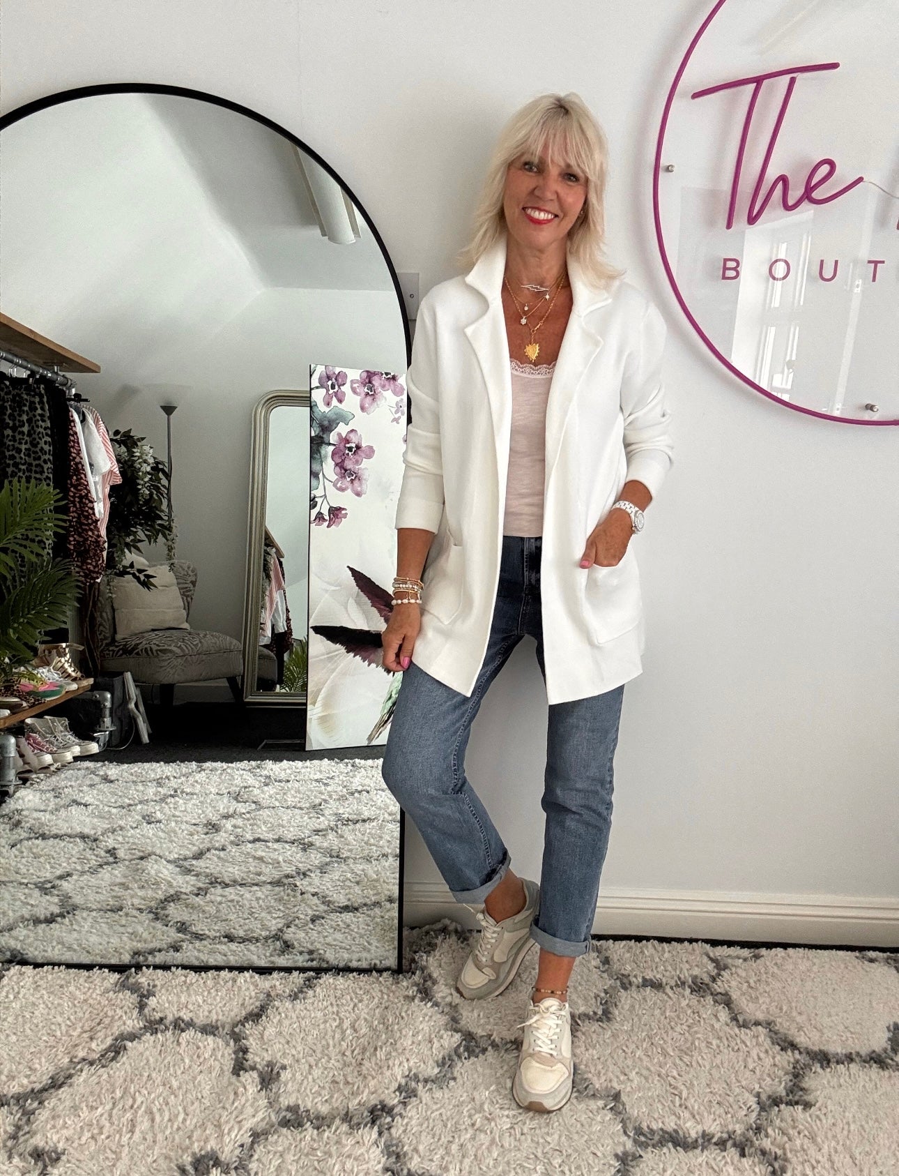 Knitted Cardi Jacket in Ivory