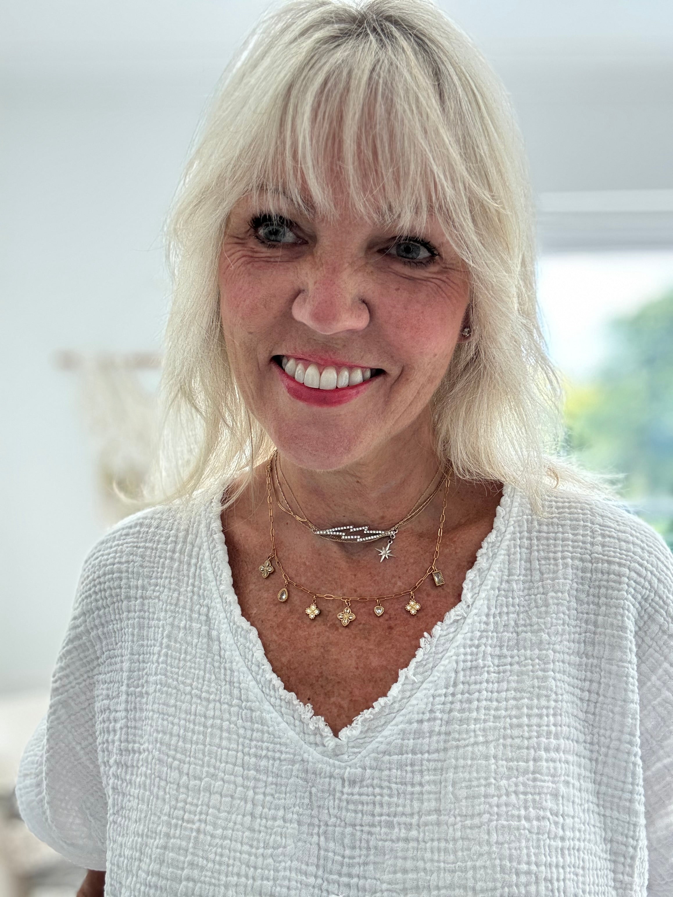 Multi Charm Necklace in Gold & Crystal