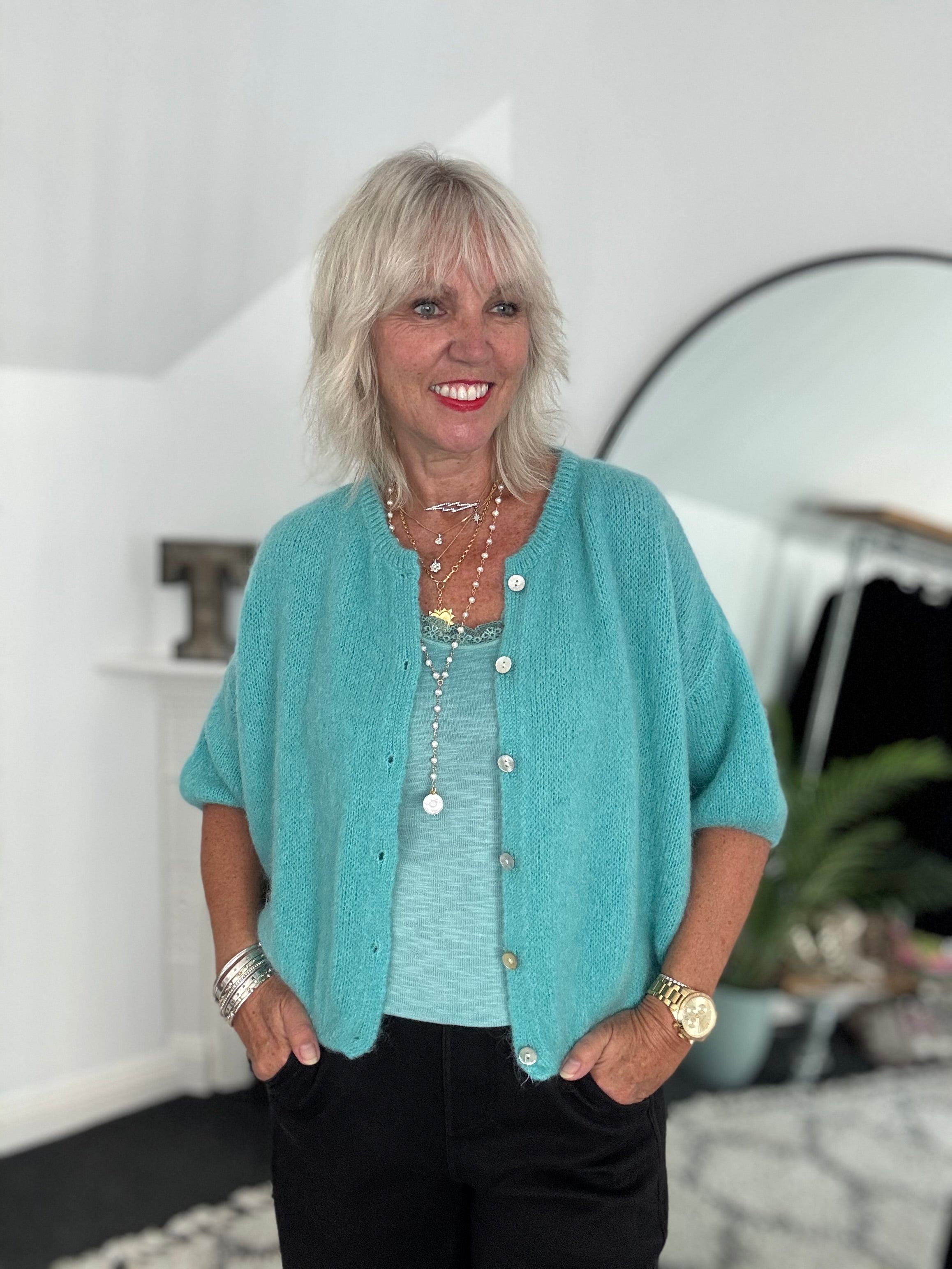 Luxe Ribbed Vest in Vintage Sea Green