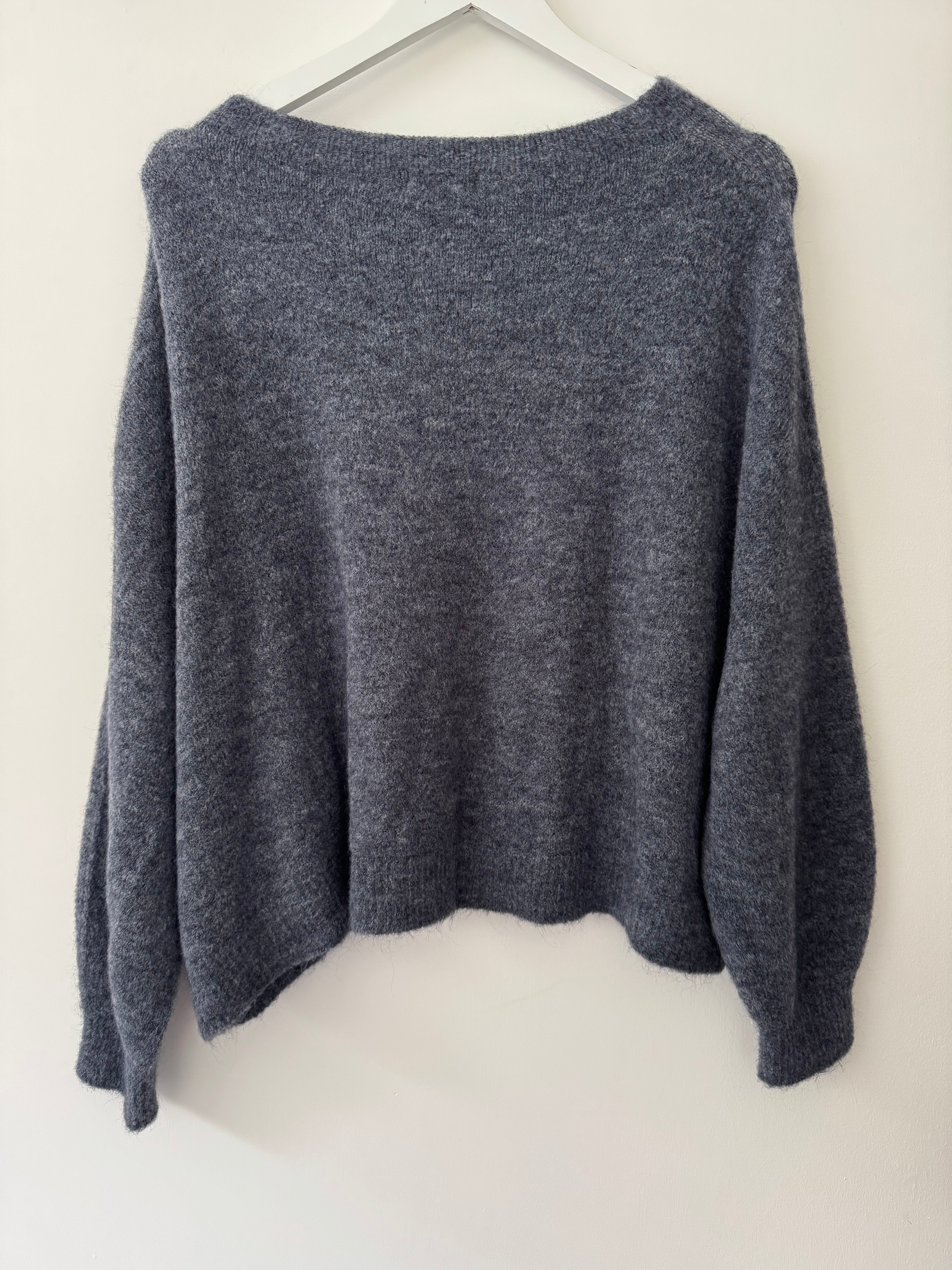 Luxe Slouchy Alpaca Jumper in Charcoal