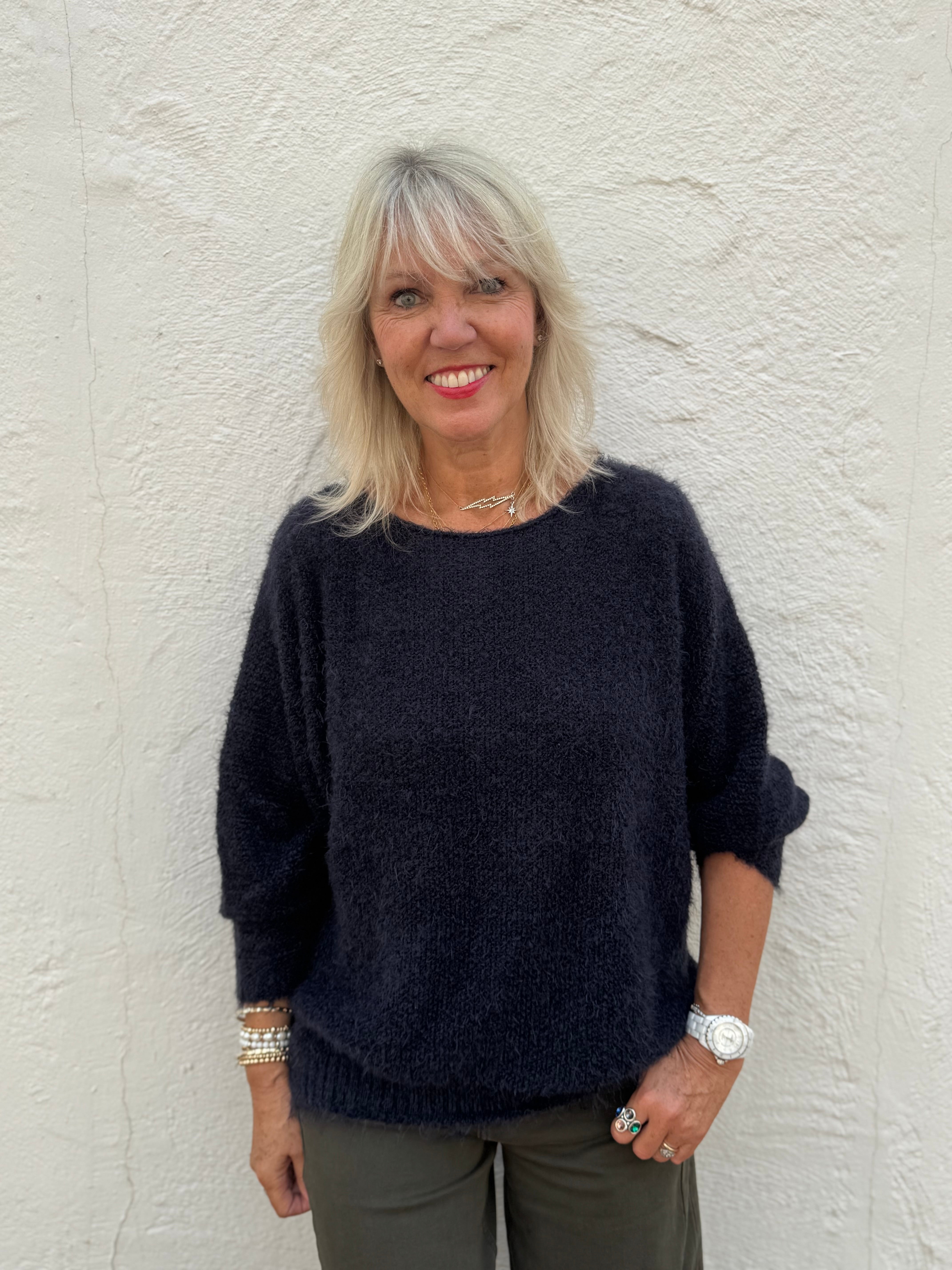 Luxe Fluffy Jumper in Ink