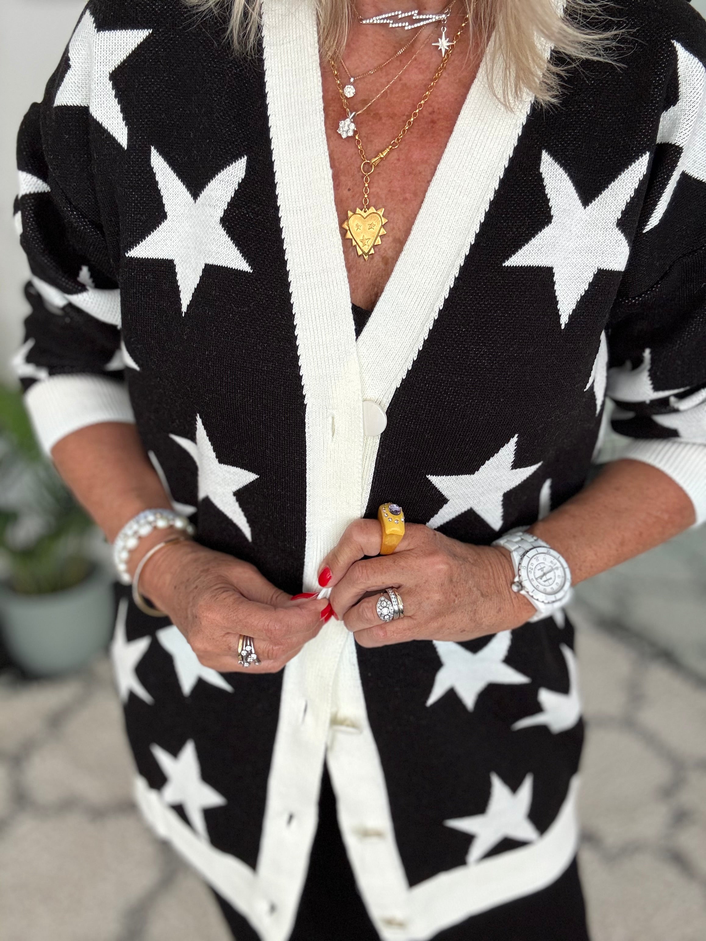 Dress & Cardi Co-Ord in Black & Ivory