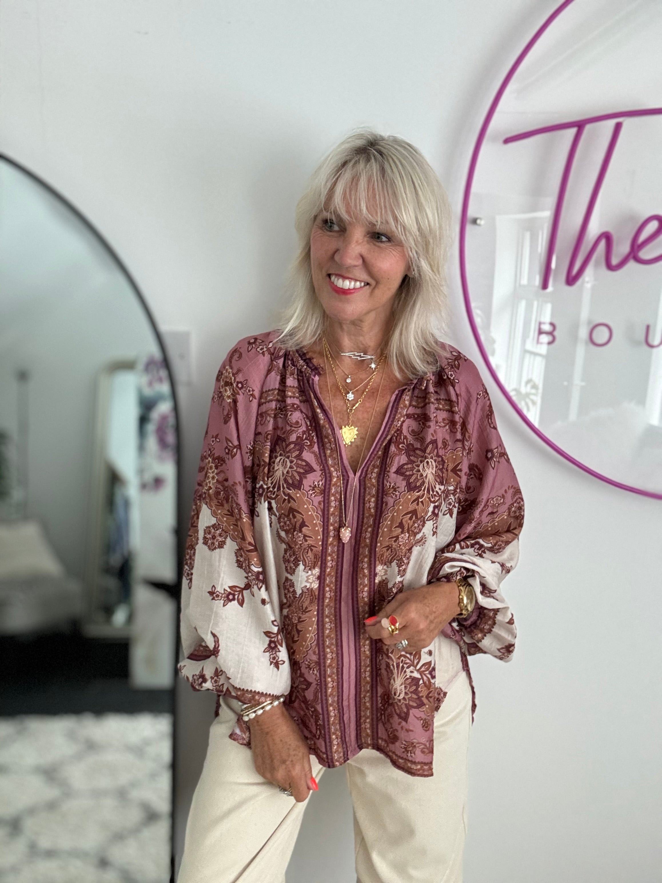 Designer Silky Paisley Blouse