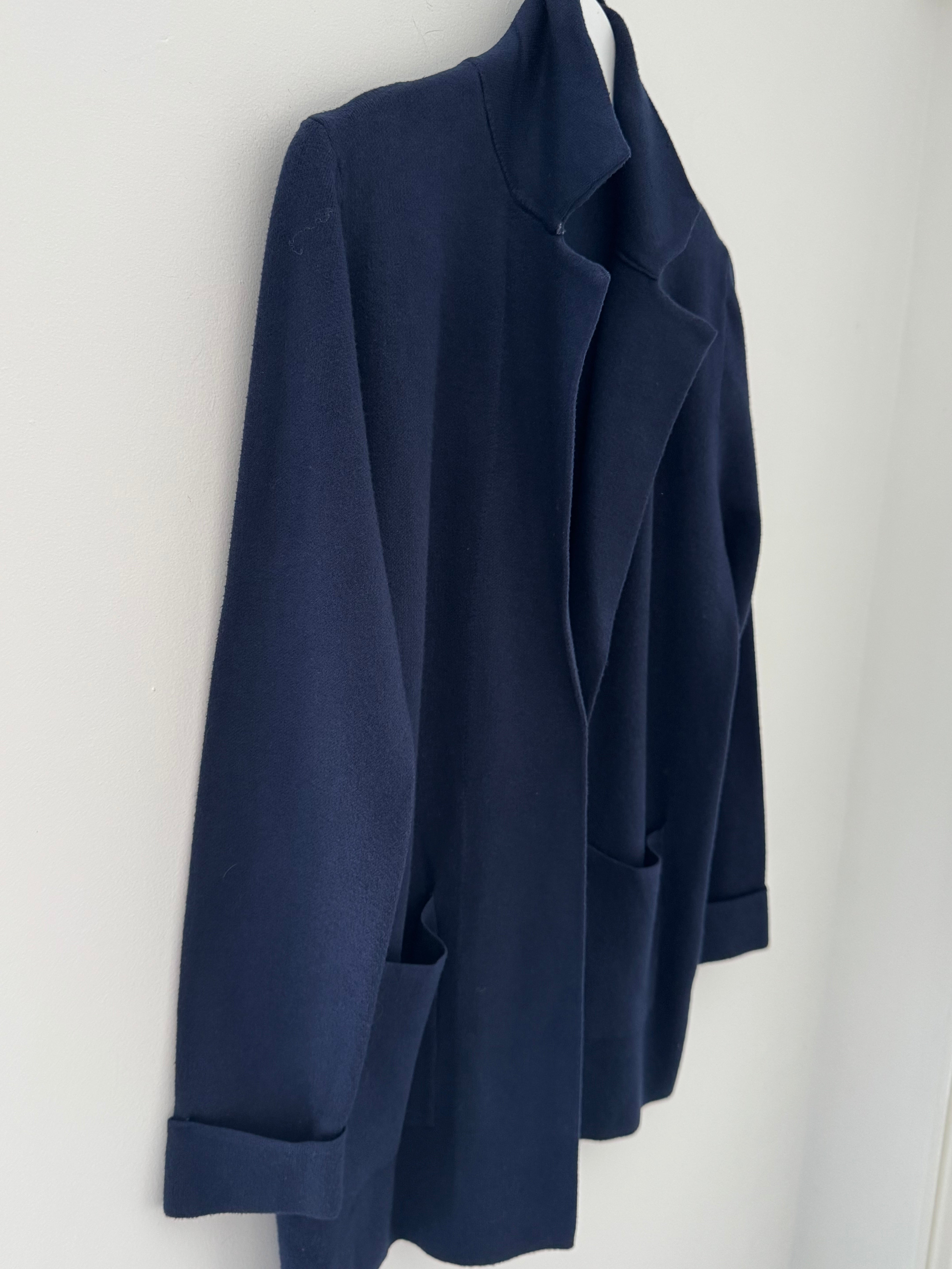 Knitted Cardi Jacket in Navy