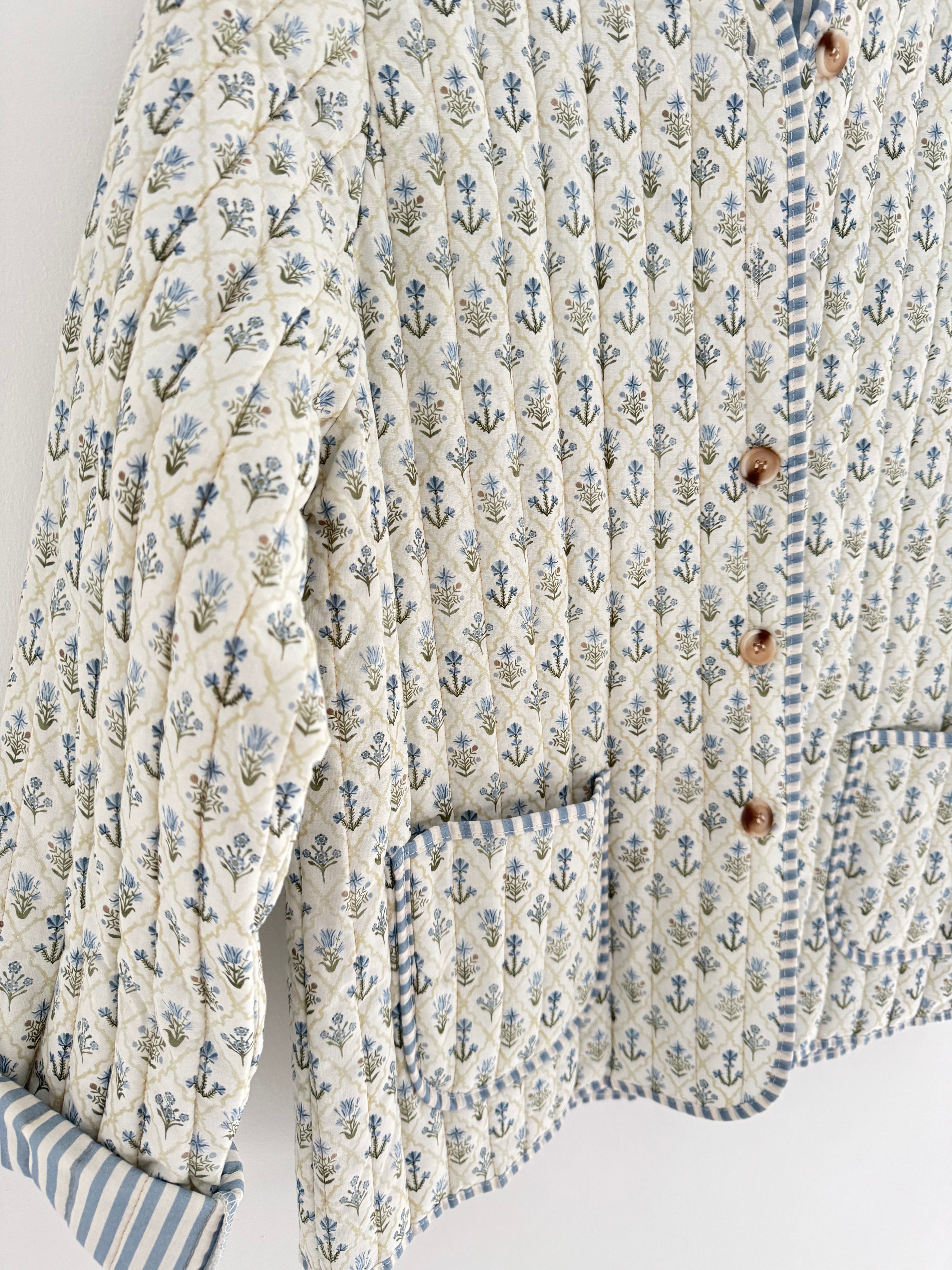 Luxe Quilted Jacket in Blue